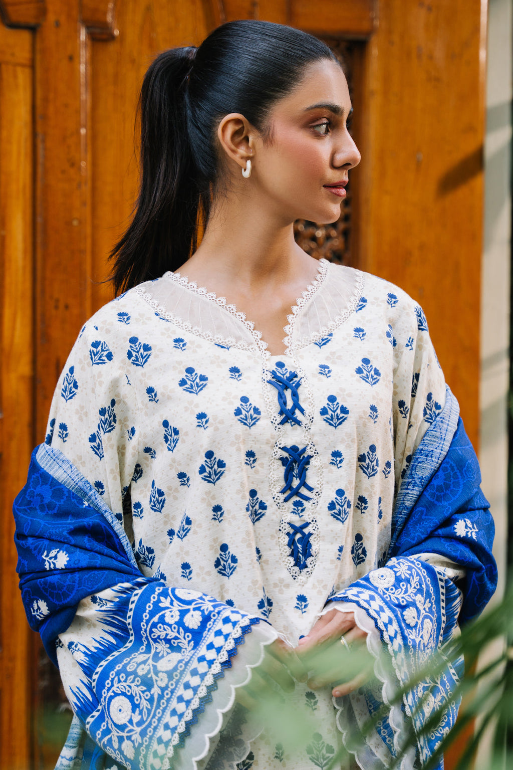 Zellbury | Unstitched 2 Piece Khaddar | Embroidered Shirt Dupatta - 0265 - Libasekhas