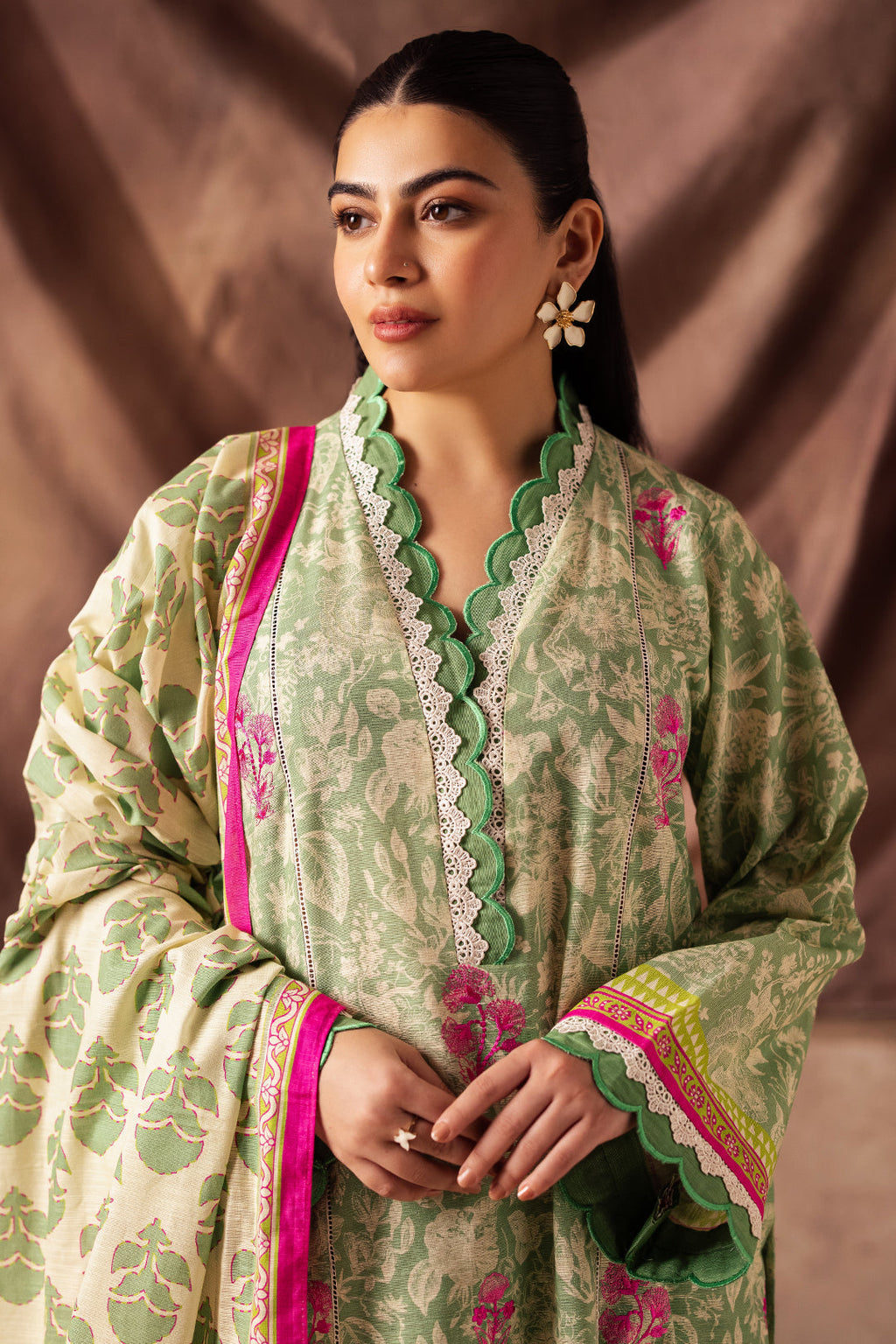 Zellbury | Unstitched 2 Piece Khaddar | Embroidered Shirt Dupatta - 0266 - Libasekhas
