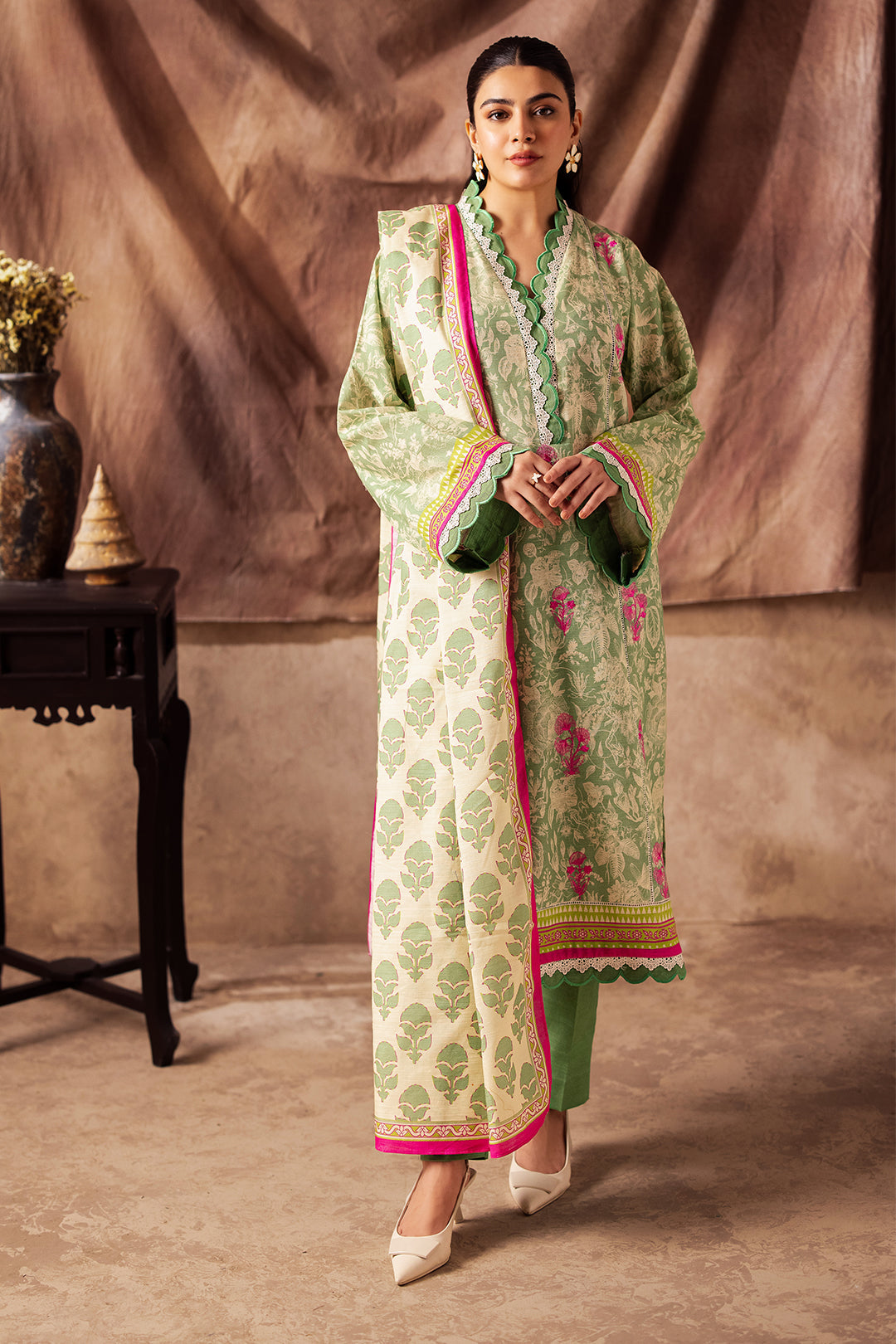 Zellbury | Unstitched 2 Piece Khaddar | Embroidered Shirt Dupatta - 0266 - Libasekhas
