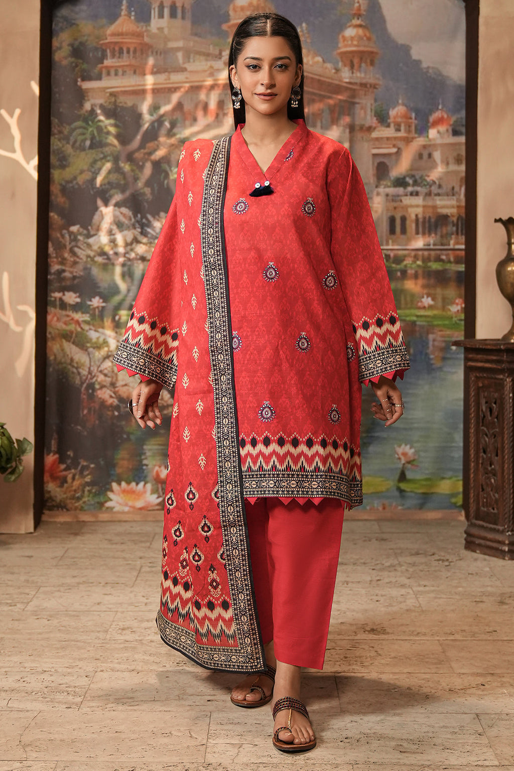 Zellbury | Unstitched 2 Piece Khaddar | Embroidered Shirt Dupatta - 0436 - Libasekhas