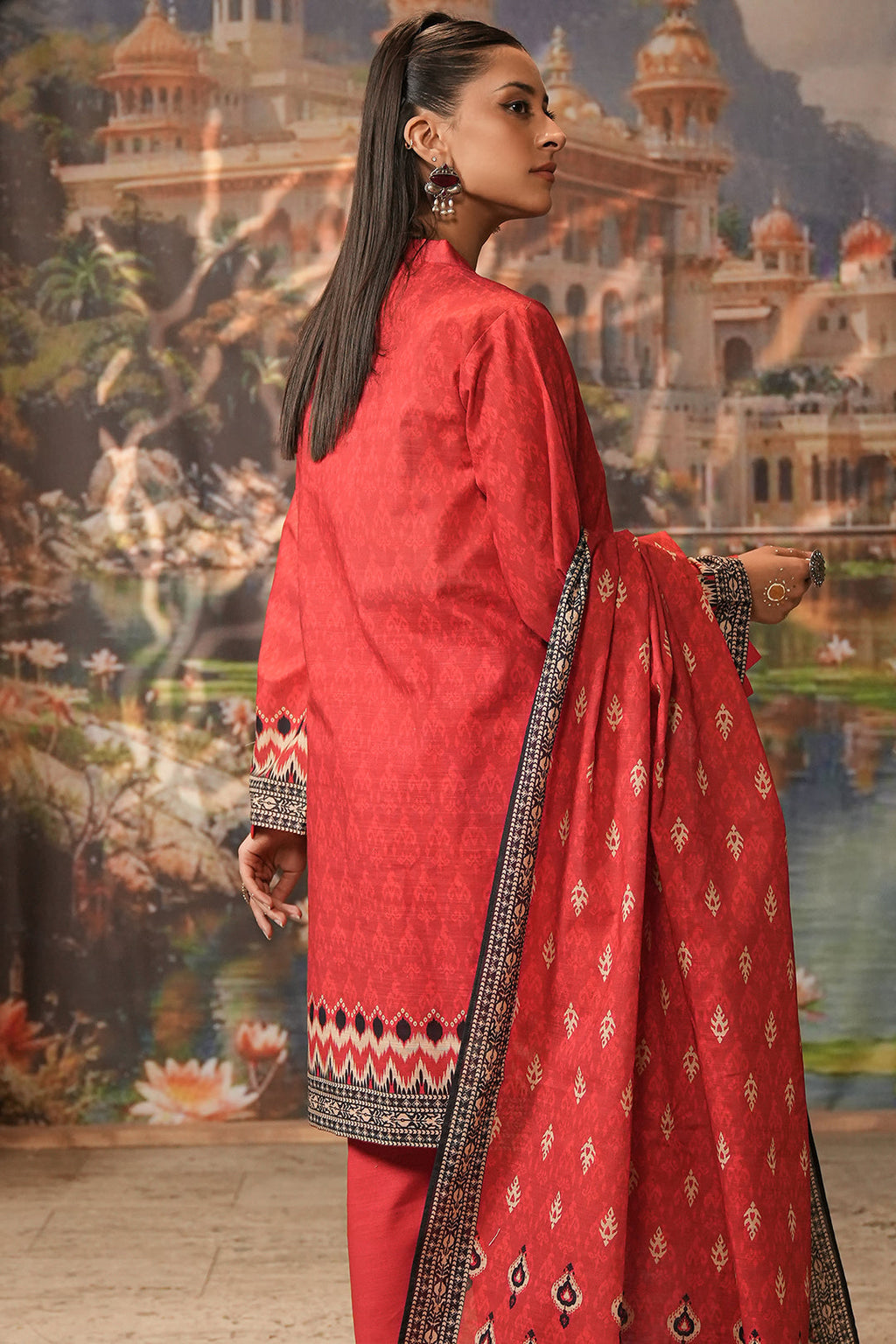 Zellbury | Unstitched 2 Piece Khaddar | Embroidered Shirt Dupatta - 0436 - Libasekhas
