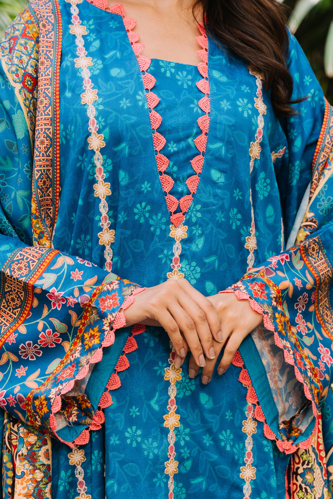 Zellbury | Unstitched 3 Piece Viscose | Embroidered Shirt Shalwar Dupatta - 0223 - Libasekhas