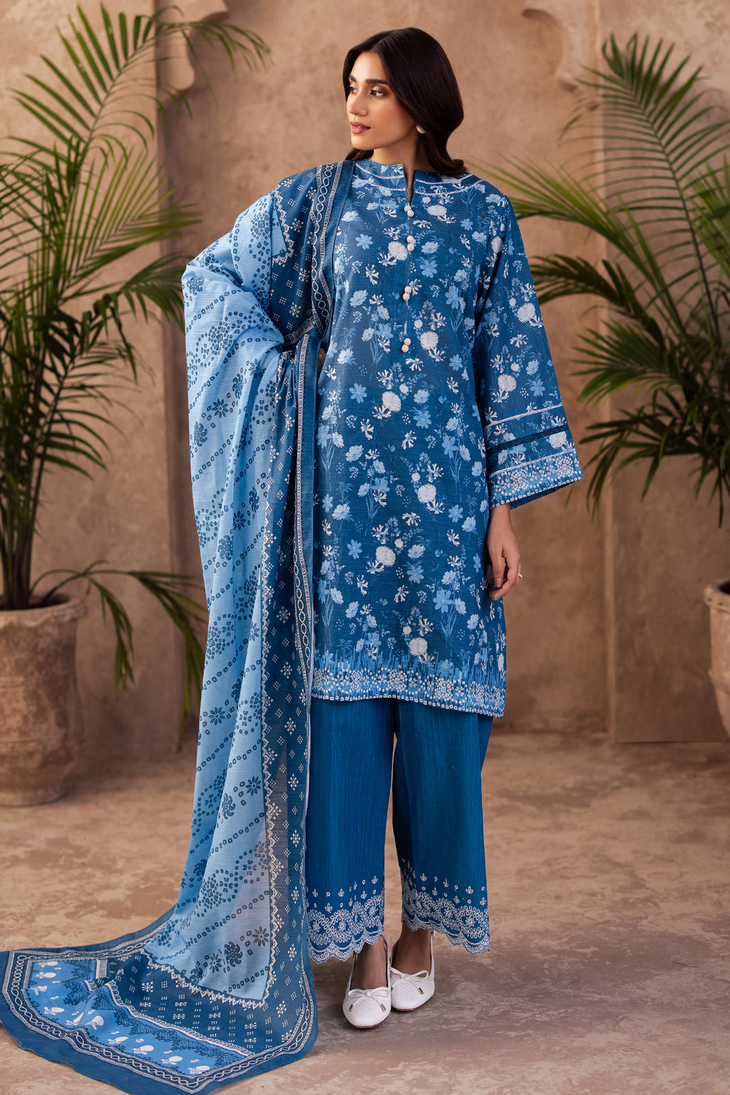Zellbury | Unstitched 3 Piece Khaddar | Embroidered Shirt Shalwar Dupatta - 0226 - Libasekhas