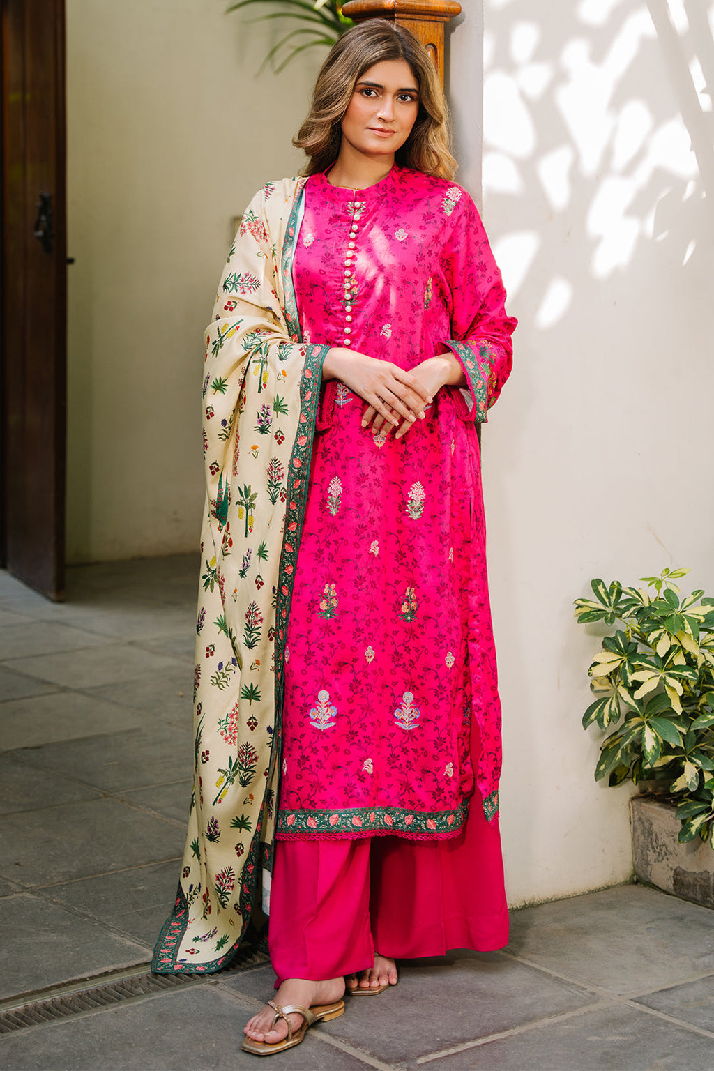 Zellbury | Unstitched 3 Piece Viscose | Embroidered Shirt Shalwar Dupatta - 0227 - Libasekhas