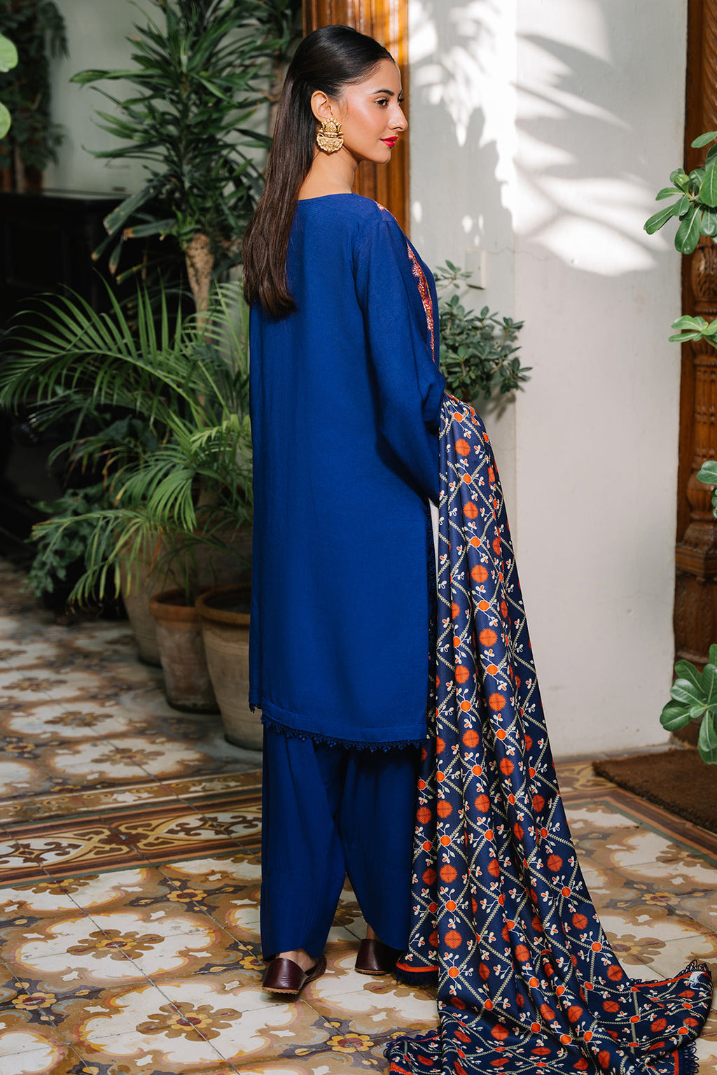 Zellbury | Unstitched 3 Piece Cotail | Embroidered Shirt Shalwar Dupatta - 0245 - Libasekhas