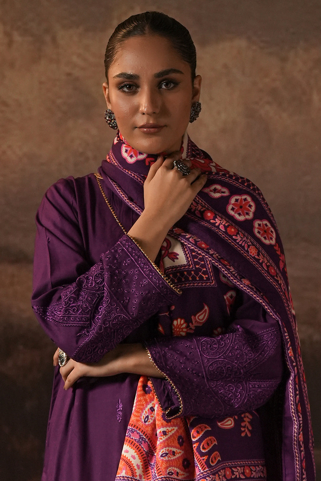 Zellbury | Unstitched 3 Piece Viscose | Embroidered Shirt Shalwar Shawl - 0248 - Libasekhas
