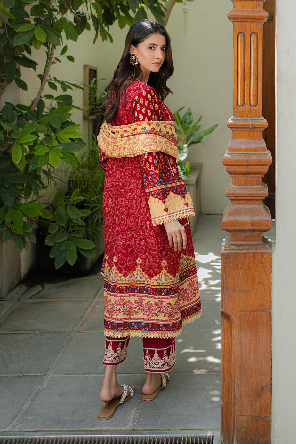 Zellbury | Unstitched 3 Piece Khaddar | Embroidered Shirt Shalwar Dupatta - 0309 - Libasekhas