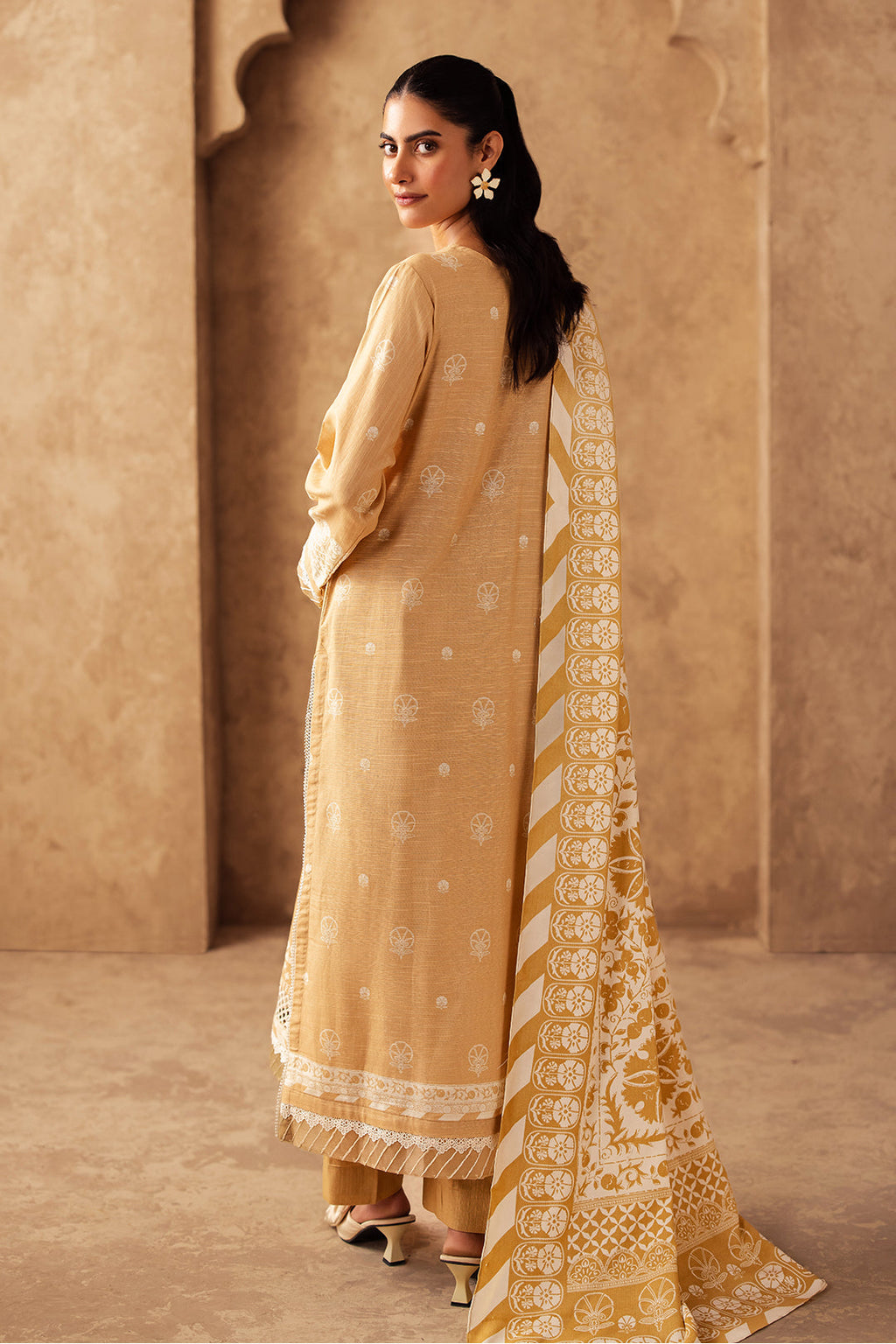 Zellbury | Unstitched 3 Piece Khaddar | Embroidered Shirt Shalwar Shawl - 0310 - Libasekhas