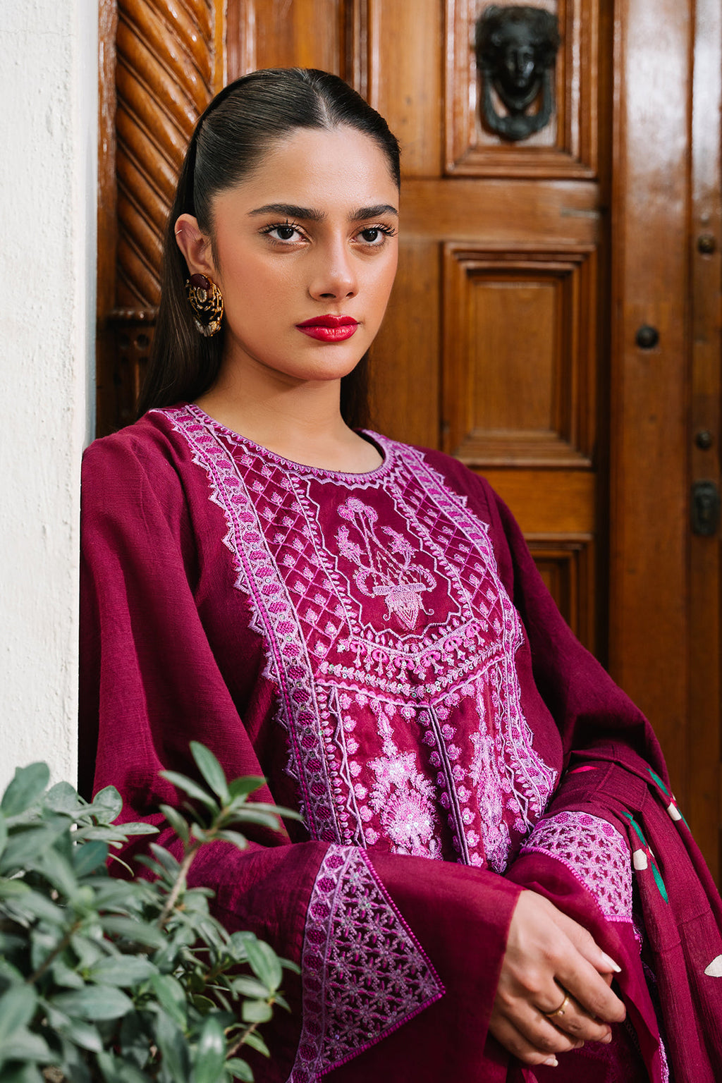 Zellbury | Unstitched 3 Piece Khaddar | Embroidered Shirt Shalwar Dupatta - 0319 - Libasekhas
