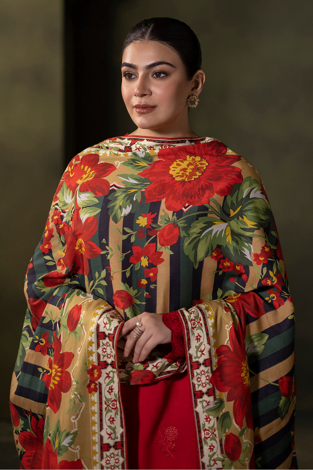 Zellbury | Unstitched 3 Piece Viscose | Embroidered Shirt Shalwar Dupatta - 0324 - Libasekhas