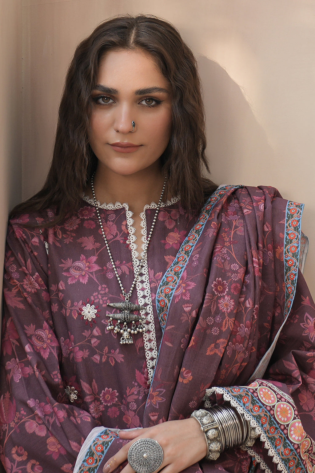 Zellbury | Unstitched 3 Piece Khaddar | Embroidered Shirt Shalwar Dupatta - 0402 - Libasekhas