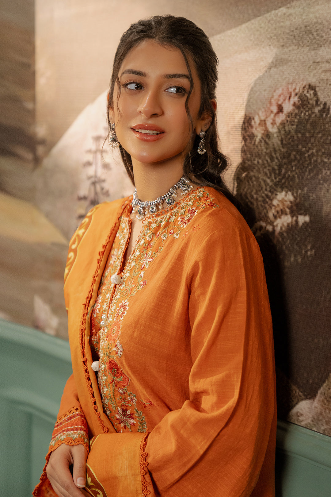 Zellbury | Unstitched 3 Piece Khaddar | Embroidered Shirt Shalwar Dupatta - 0413 - Libasekhas