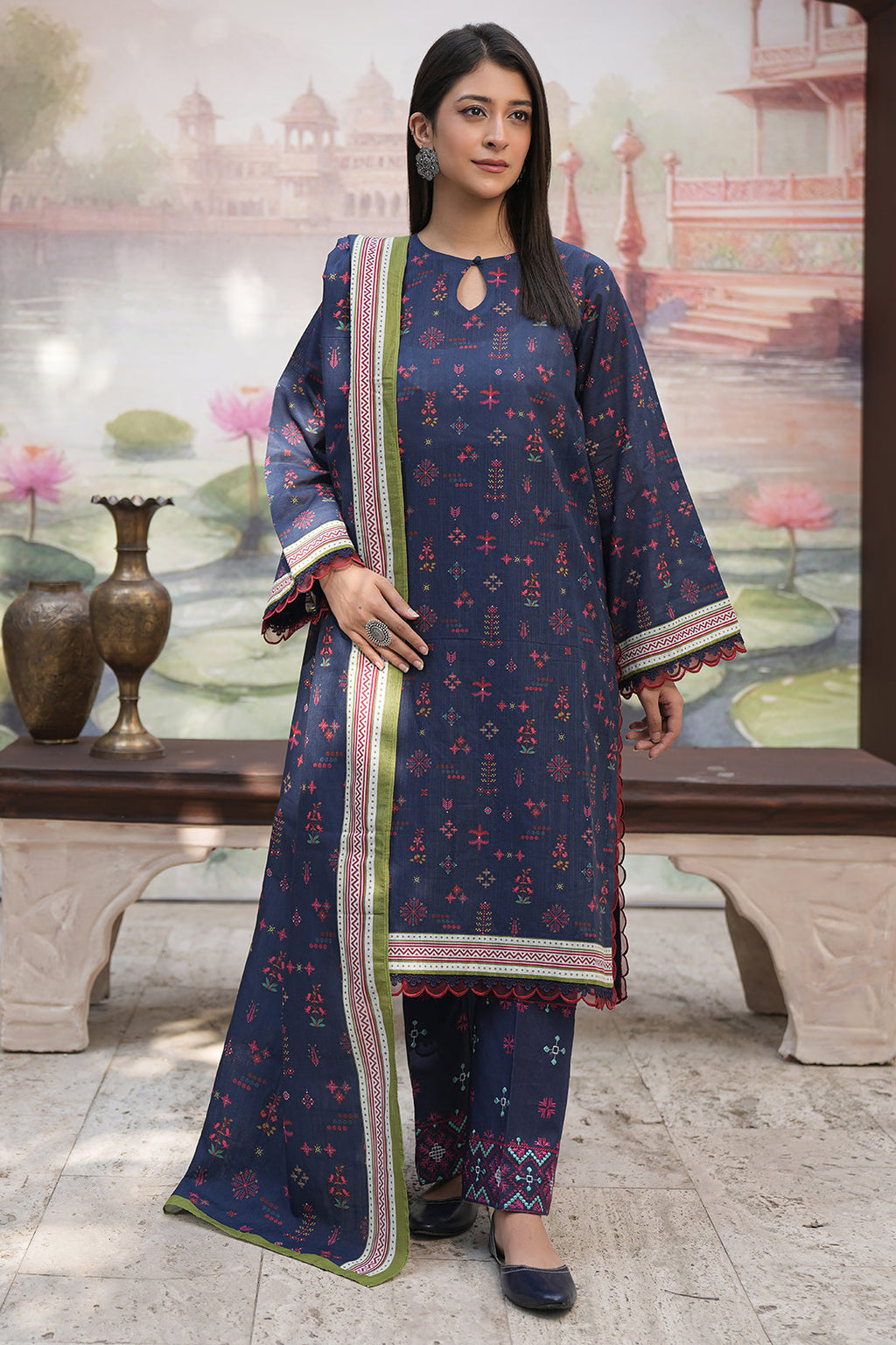 Zellbury | Unstitched 3 Piece Khaddar | Embroidered Shirt Shalwar Dupatta - 0478 - Libasekhas