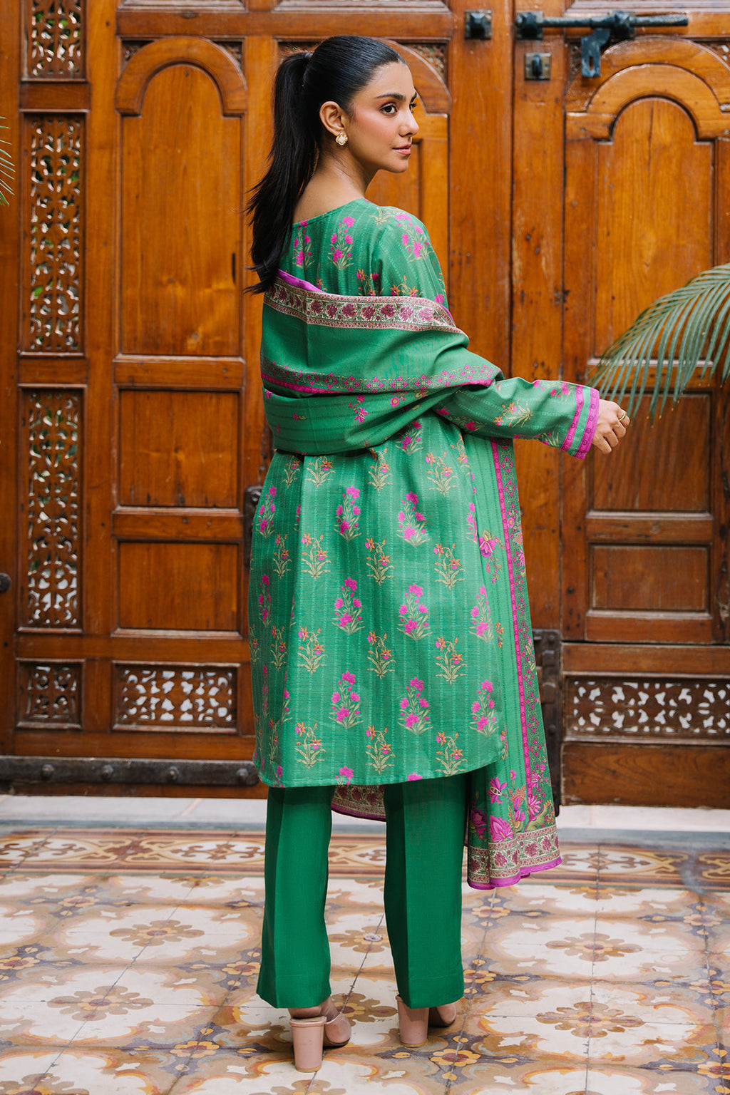 Zellbury | Unstitched 2 Piece Khaddar | Shirt Dupatta - 0159 - Libasekhas