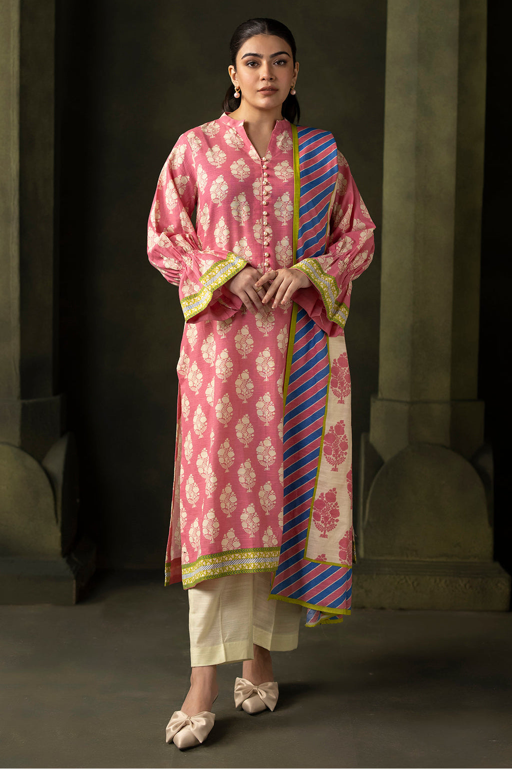 Zellbury | Unstitched 2 Piece Khaddar | Shirt Dupatta - 0160 - Libasekhas