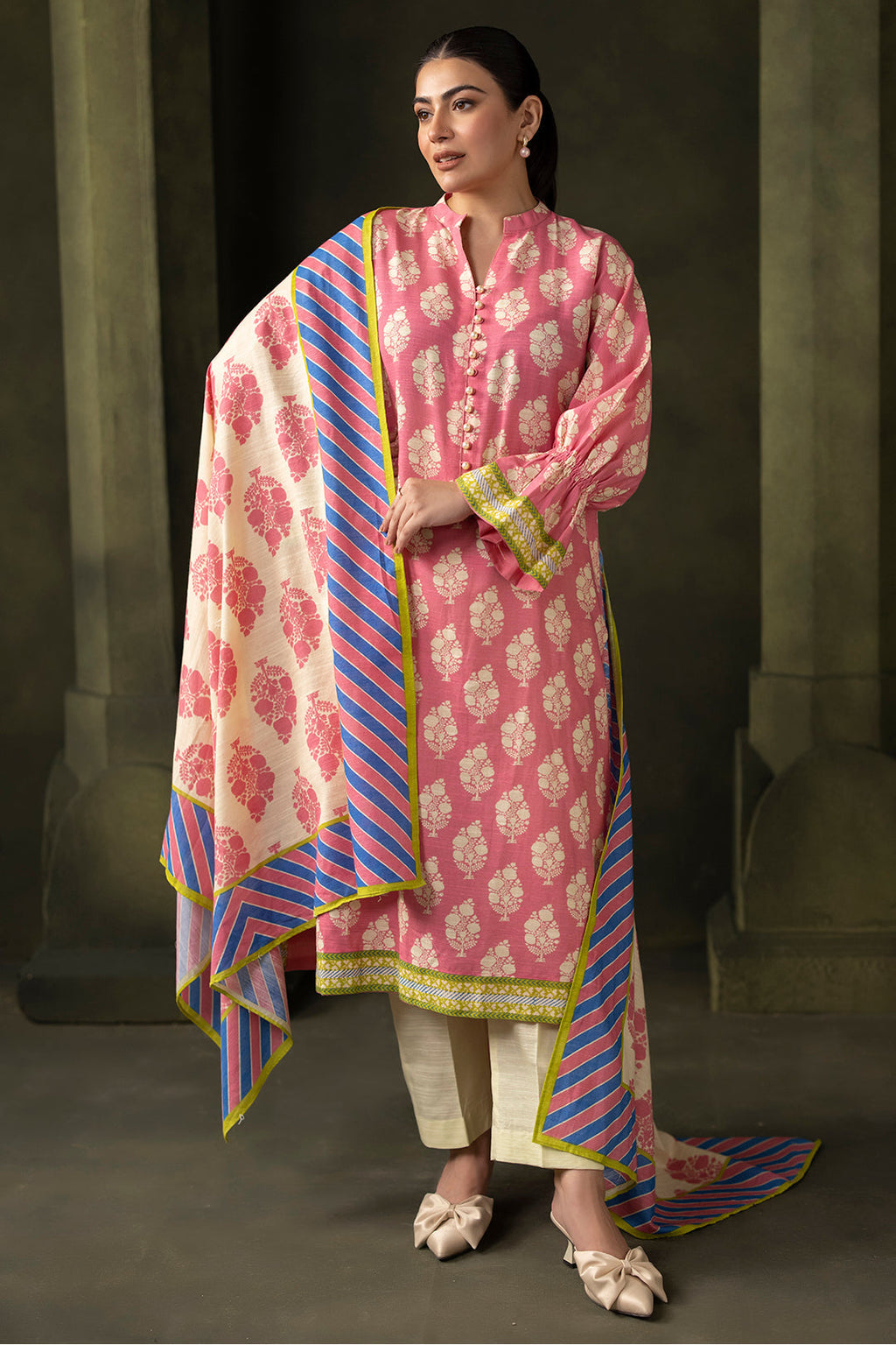 Zellbury | Unstitched 2 Piece Khaddar | Shirt Dupatta - 0160 - Libasekhas