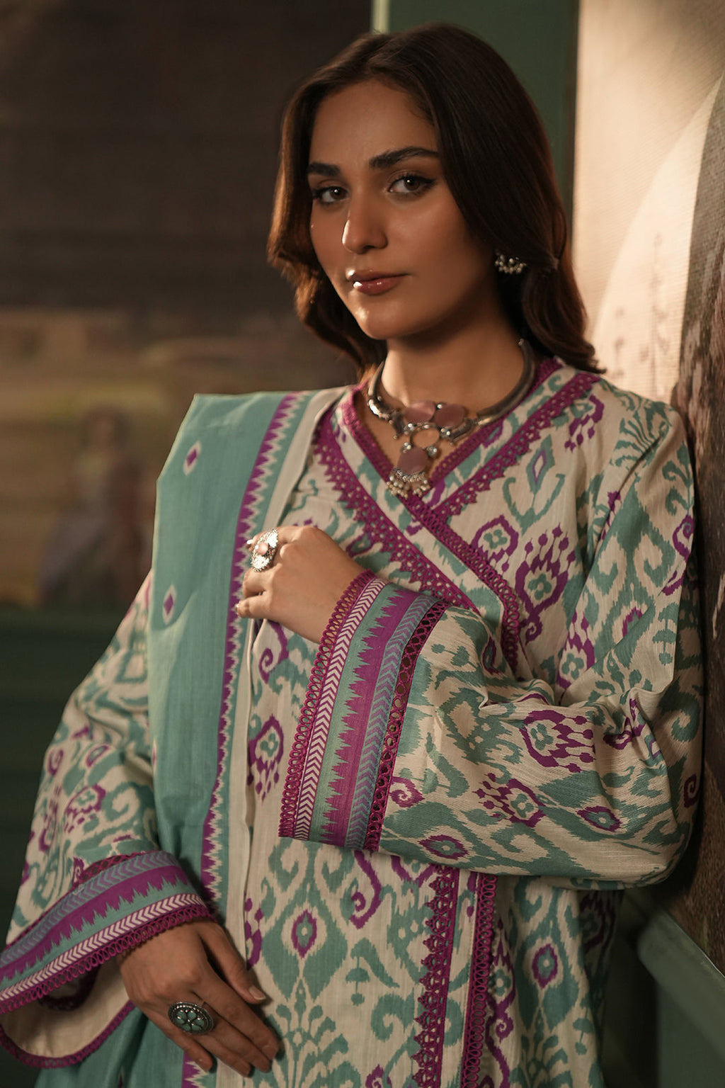Zellbury | Unstitched 2 Piece Khaddar | Shirt Dupatta - 0333 - Libasekhas