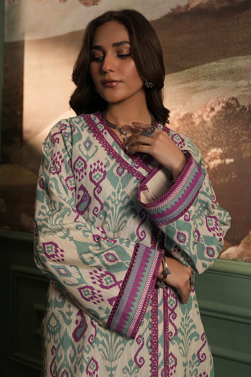 Zellbury | Unstitched 2 Piece Khaddar | Shirt Dupatta - 0333 - Libasekhas