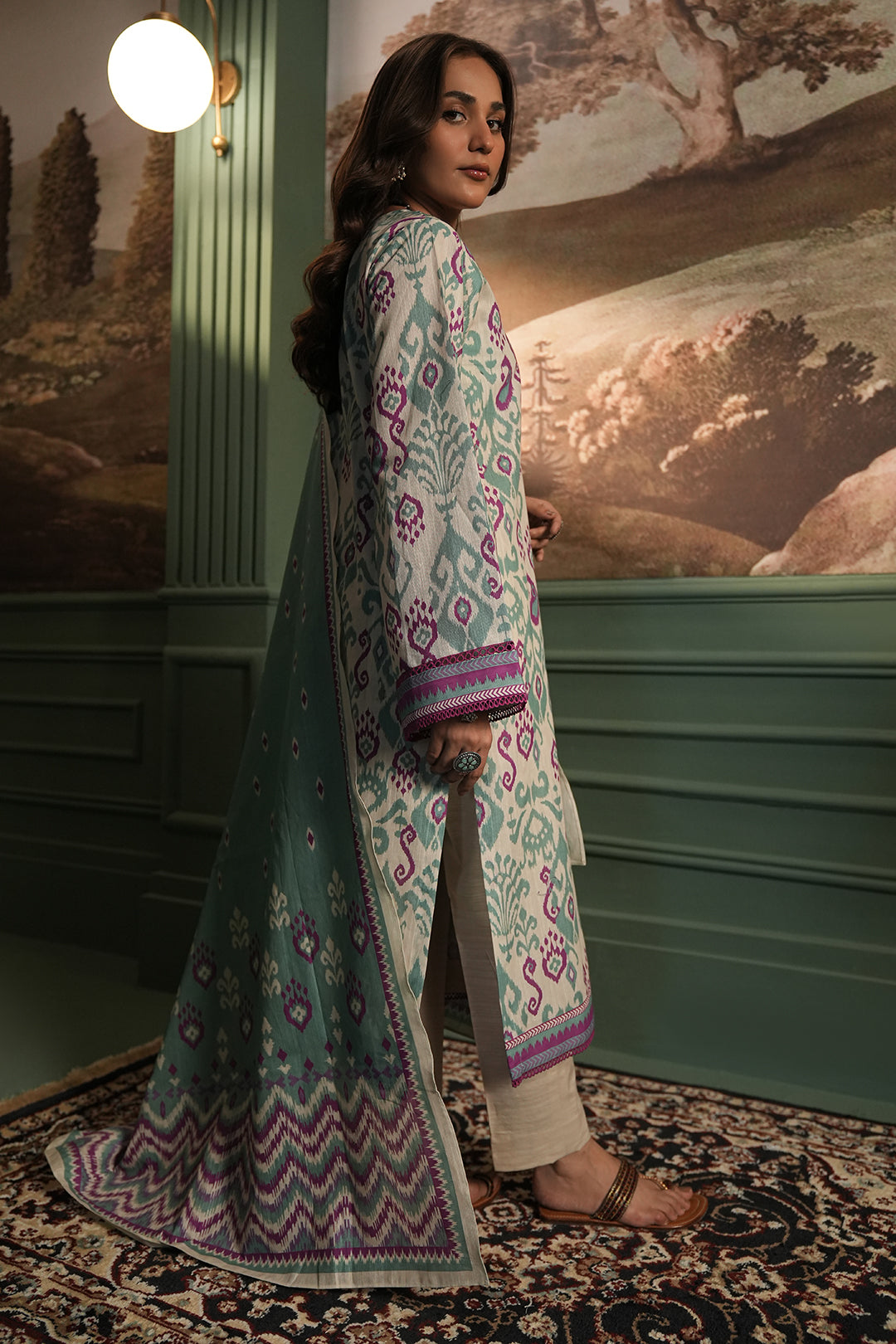 Zellbury | Unstitched 2 Piece Khaddar | Shirt Dupatta - 0333 - Libasekhas