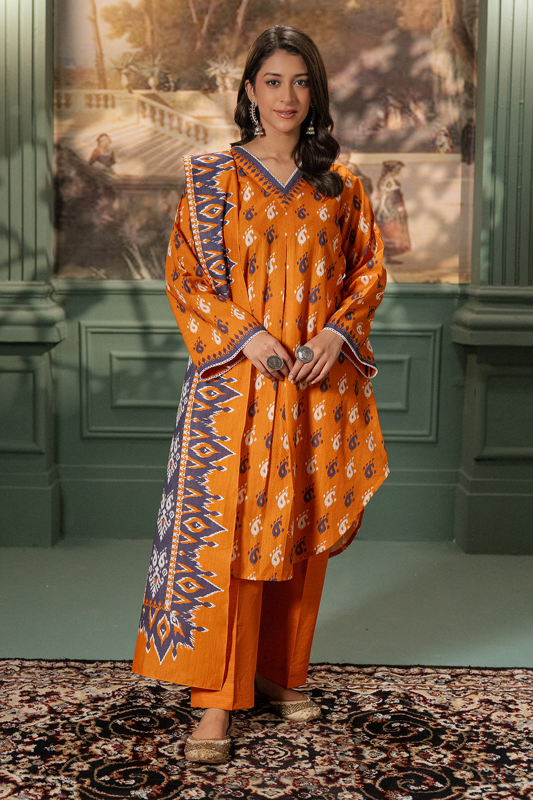 Zellbury | Unstitched 2 Piece Khaddar | Shirt Dupatta - 0335 - Libasekhas