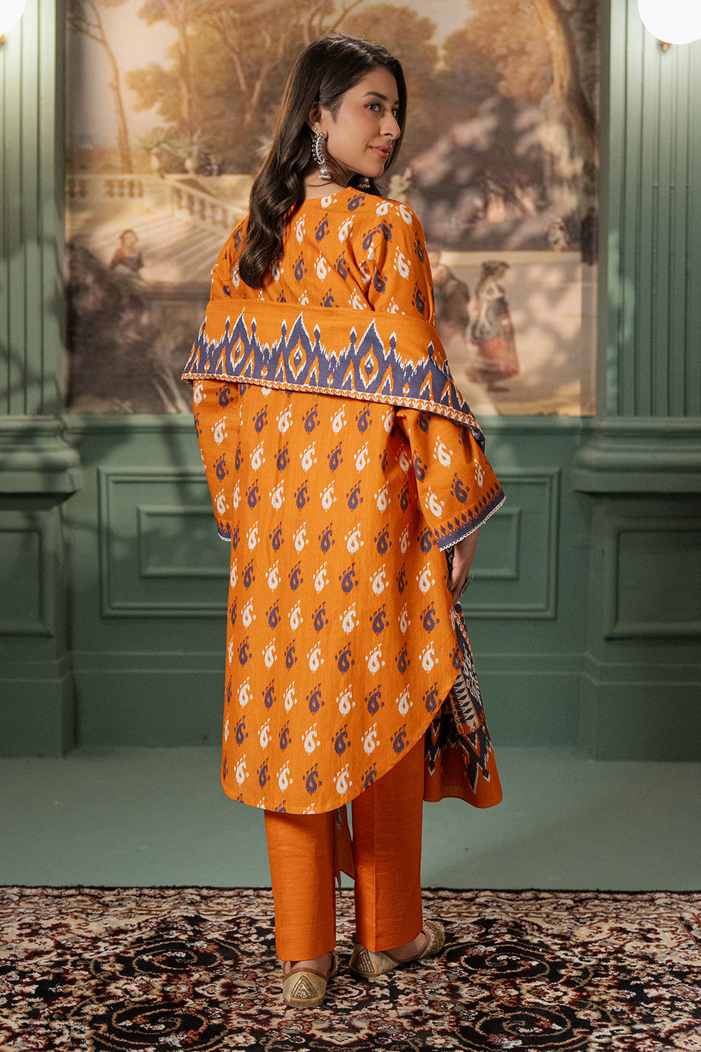 Zellbury | Unstitched 2 Piece Khaddar | Shirt Dupatta - 0335 - Libasekhas