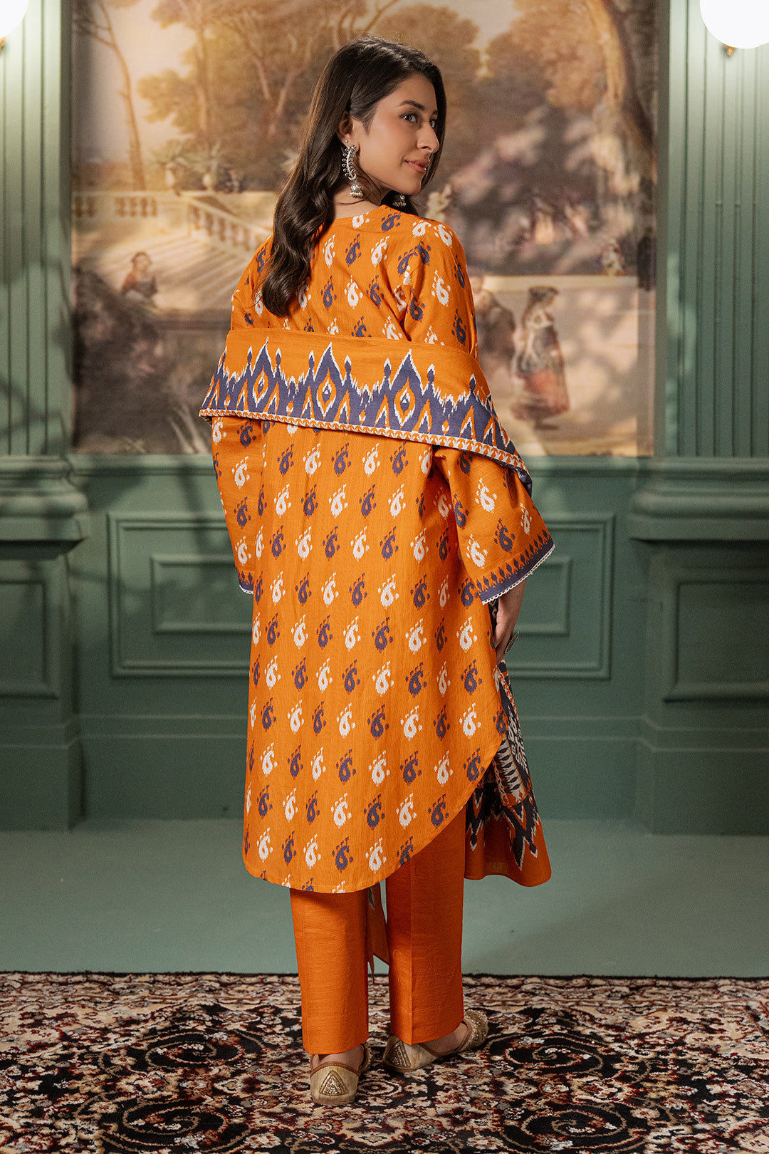 Zellbury | Unstitched 2 Piece Khaddar | Shirt Dupatta - 0335 - Libasekhas