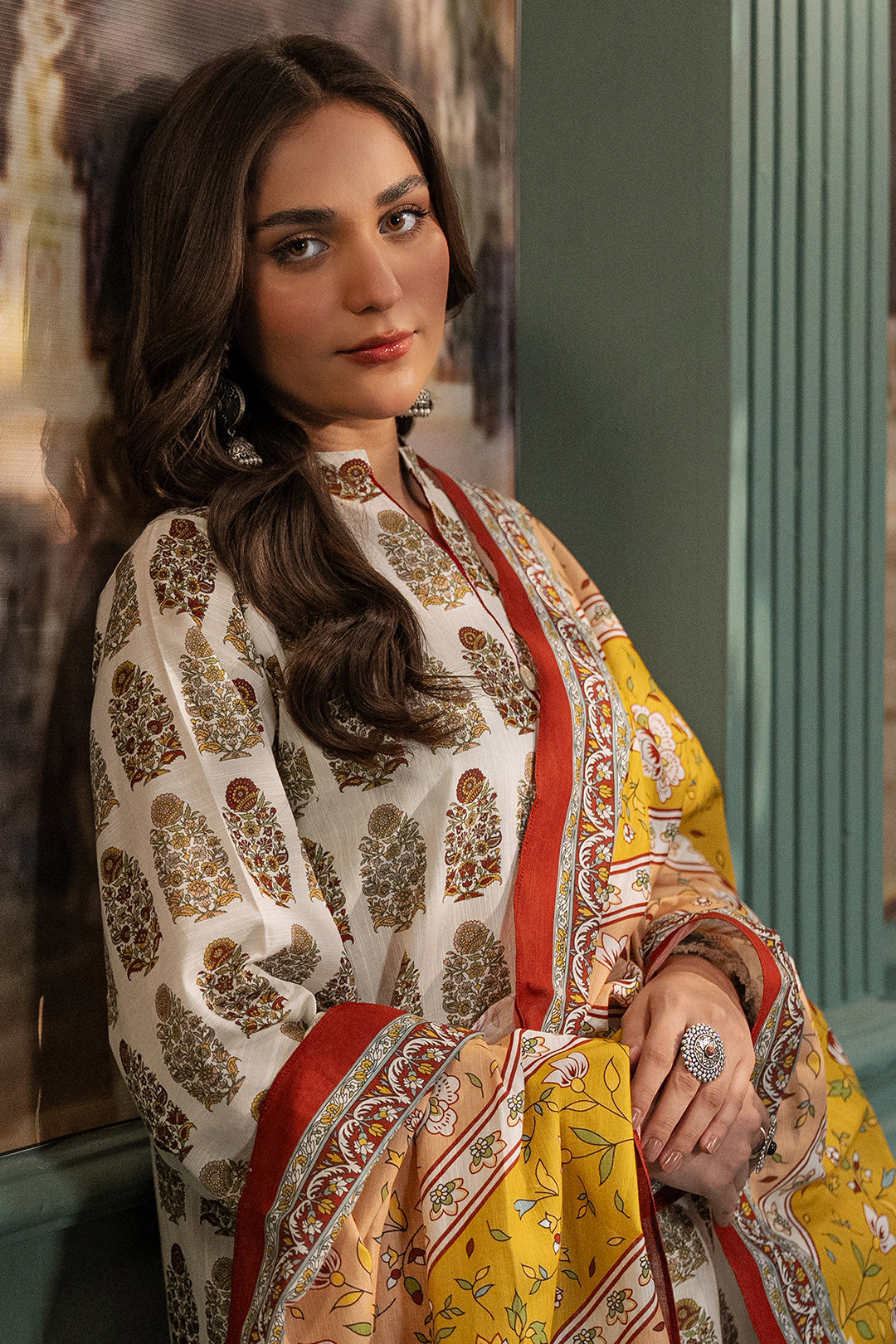 Zellbury | Unstitched 2 Piece Khaddar | Shirt Dupatta - 0336 - Libasekhas