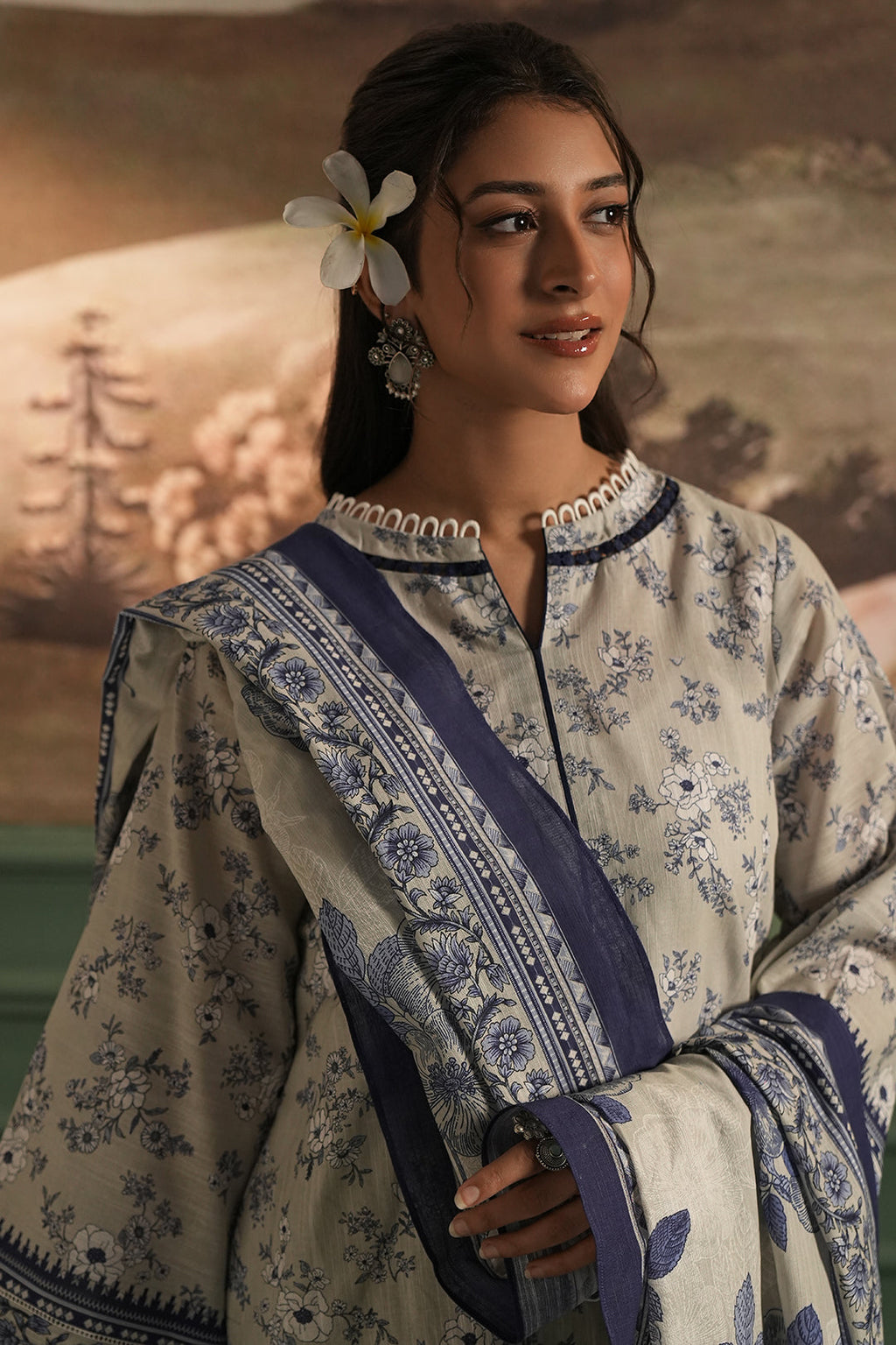 Zellbury | Unstitched 2 Piece Khaddar | Shirt Dupatta - 0426 - Libasekhas