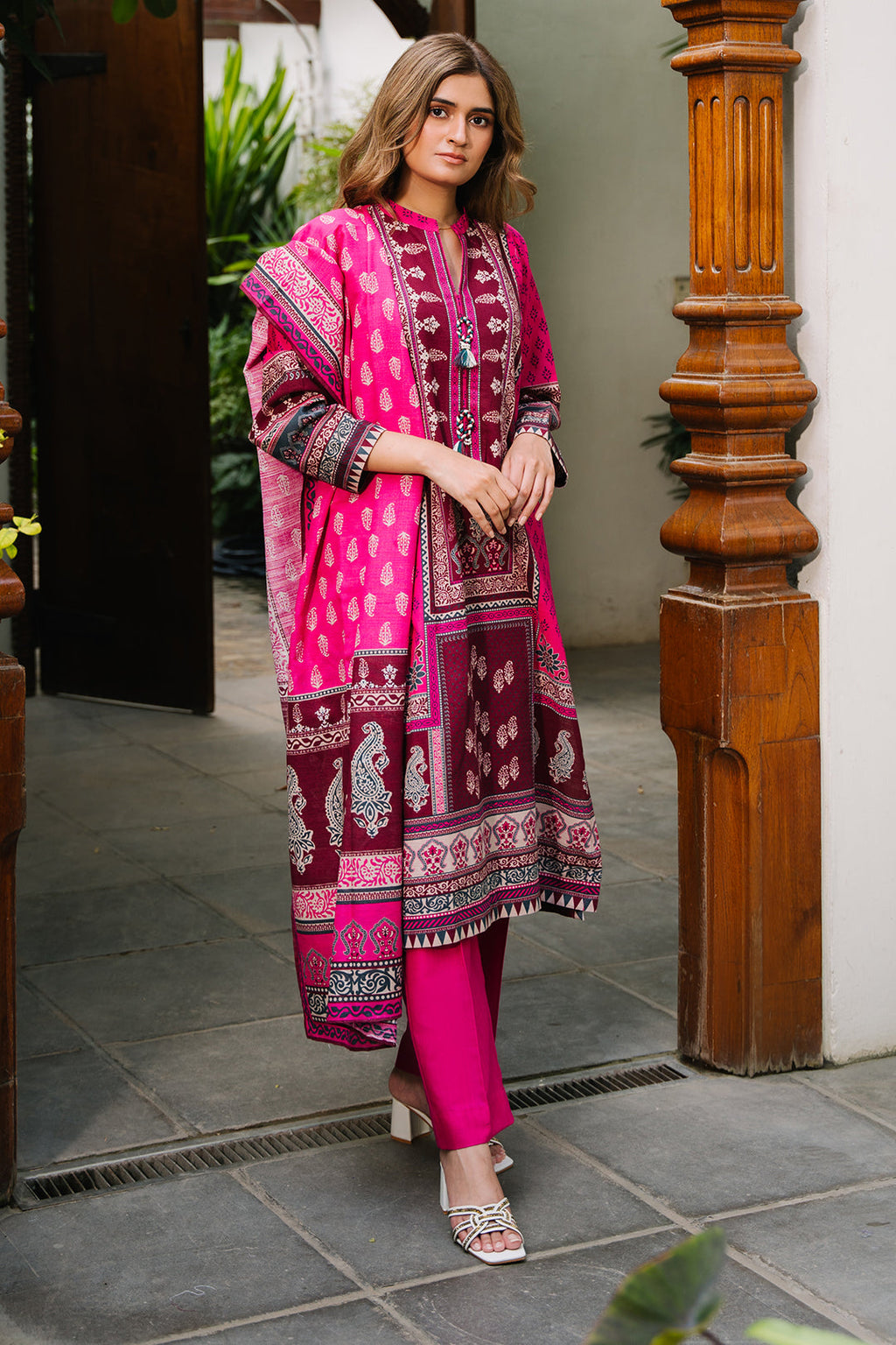 Zellbury | Unstitched 3 Piece Khaddar | Shirt Shalwar Dupatta - 0184 - Libasekhas