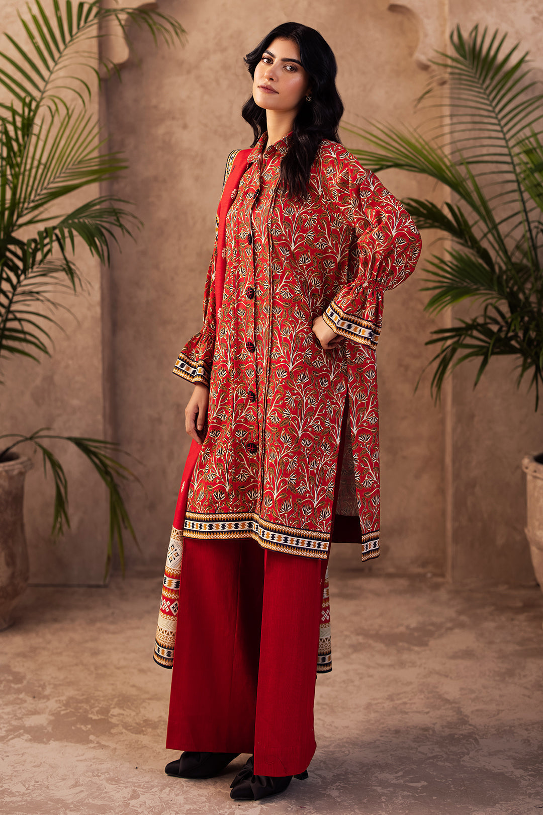 Zellbury | Unstitched 3 Piece Khaddar | Shirt Shalwar Dupatta - 0189 - Libasekhas