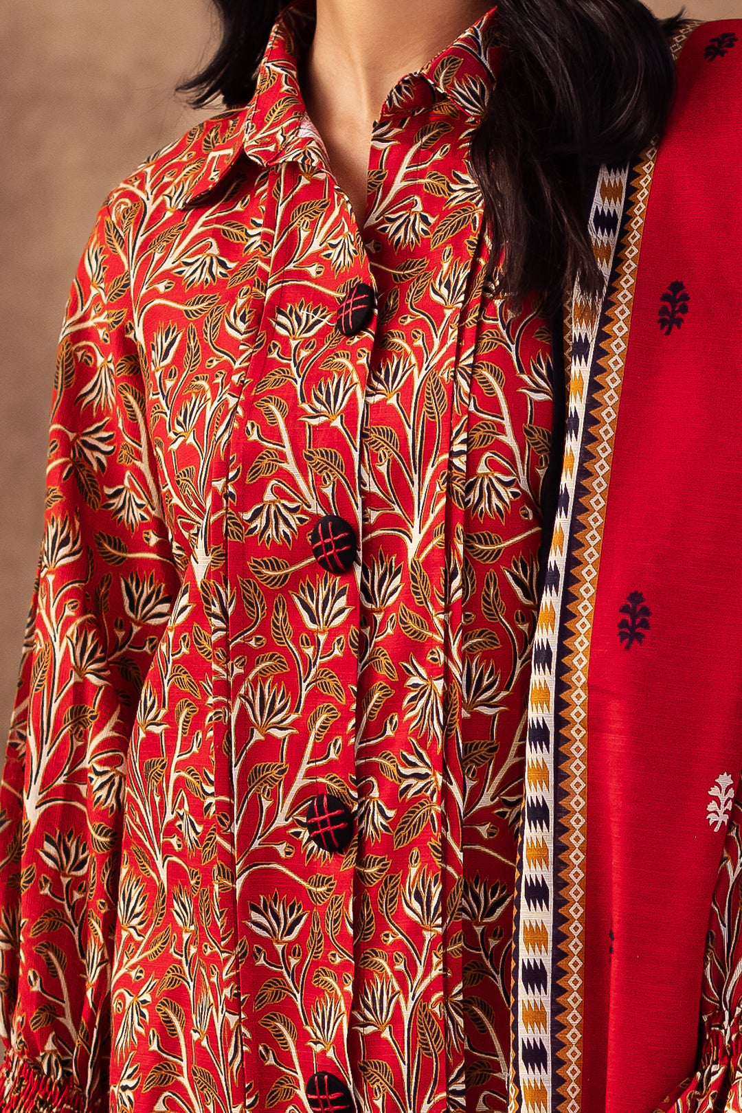 Zellbury | Unstitched 3 Piece Khaddar | Shirt Shalwar Dupatta - 0189 - Libasekhas