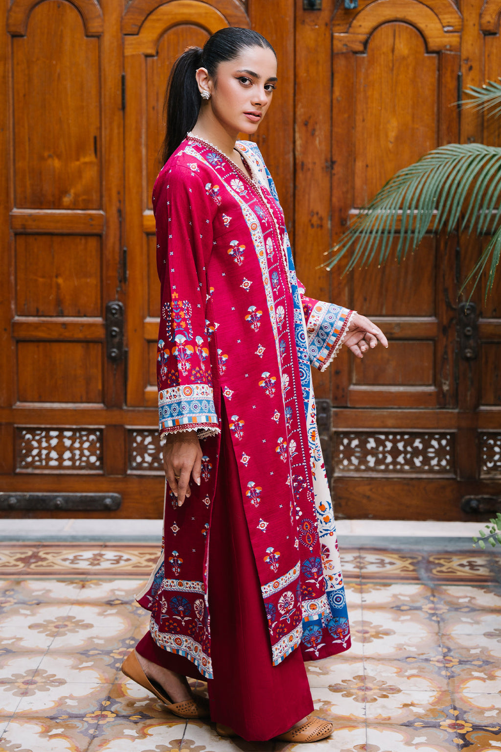 Zellbury | Unstitched 3 Piece Khaddar | Shirt Shalwar Dupatta - 0197 - Libasekhas