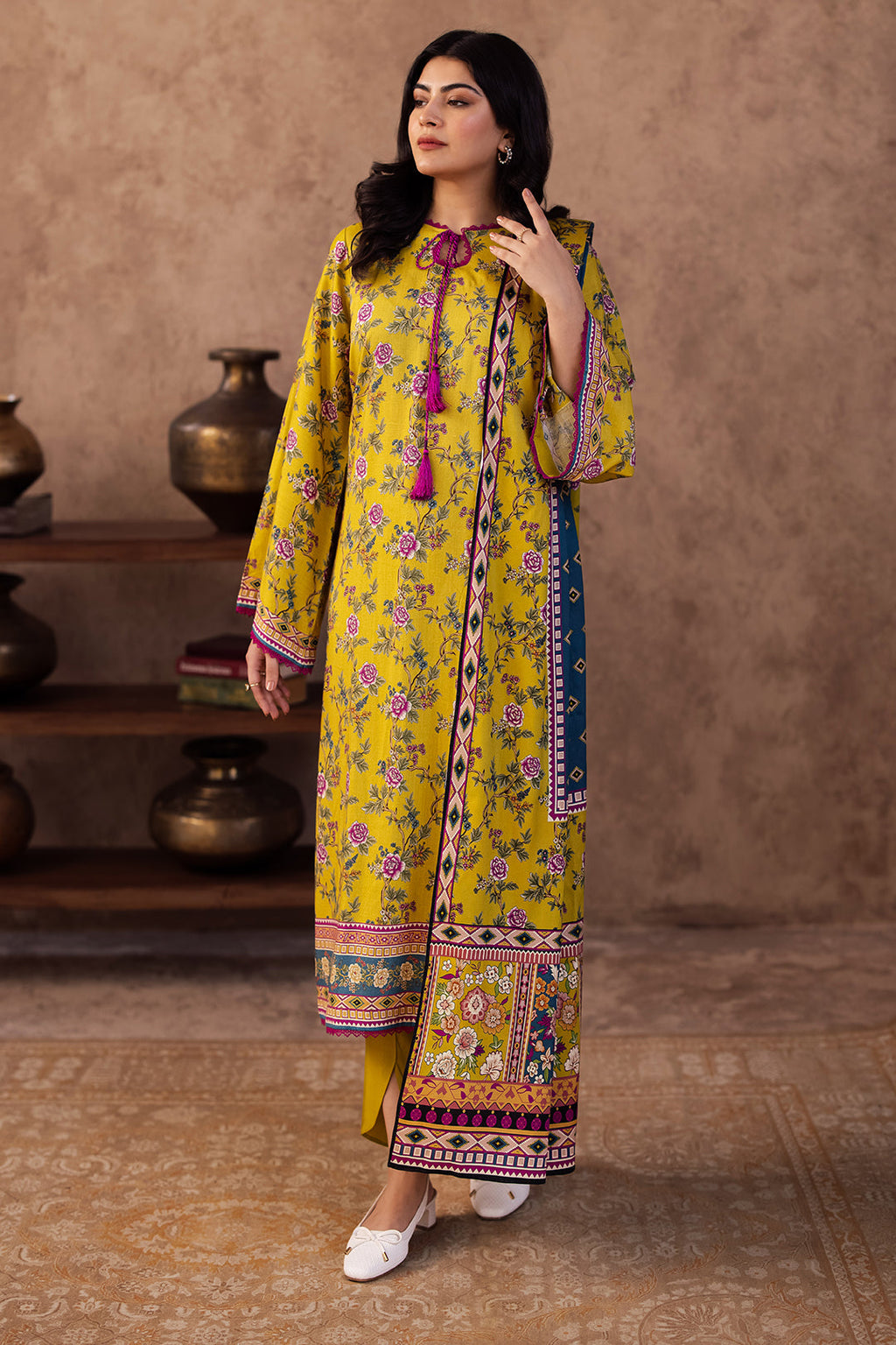 Zellbury | Unstitched 3 Piece Viscose | Shirt Shalwar Dupatta - 0201 - Libasekhas
