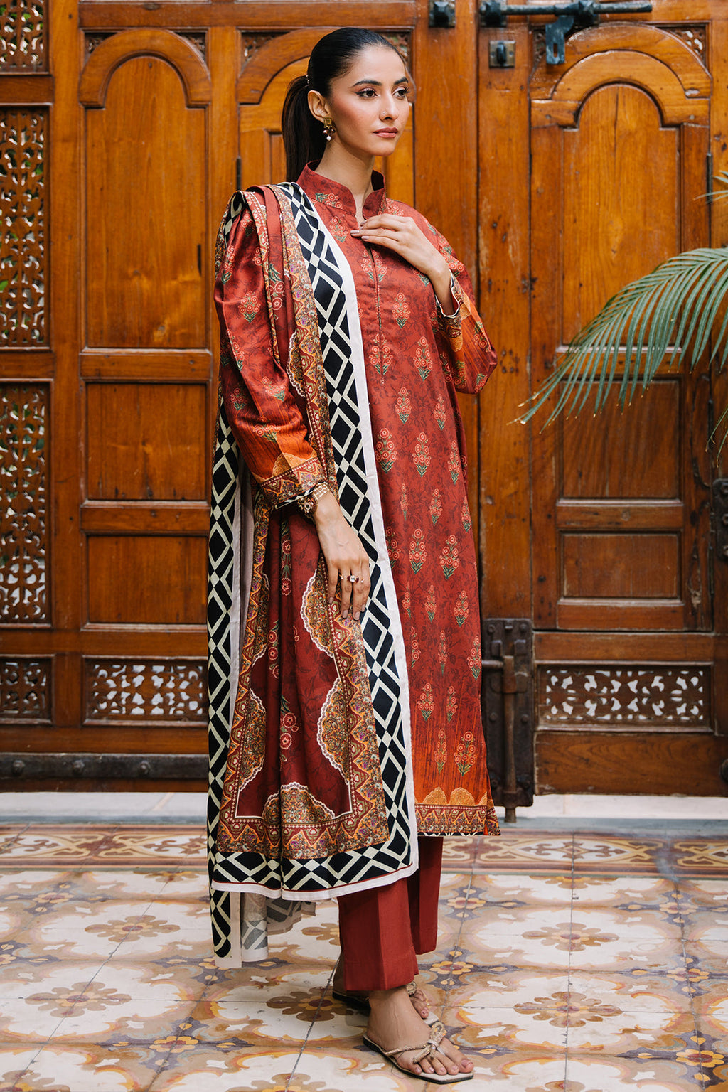 Zellbury | Unstitched 3 Piece Viscose | Shirt Shalwar Dupatta - 0208 - Libasekhas