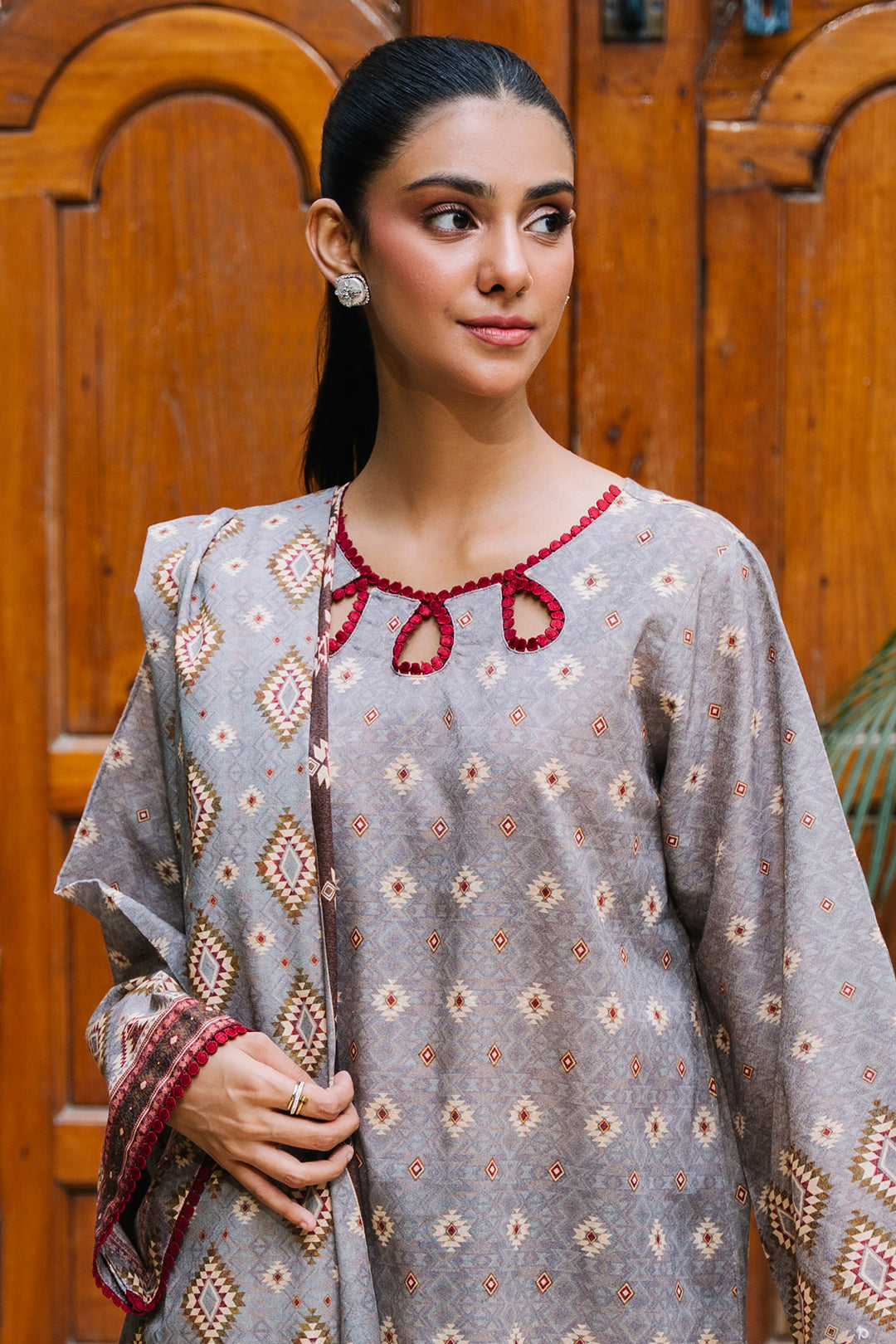 Zellbury | Unstitched 3 Piece Karandi | Shirt Shalwar Dupatta - 0209 - Libasekhas
