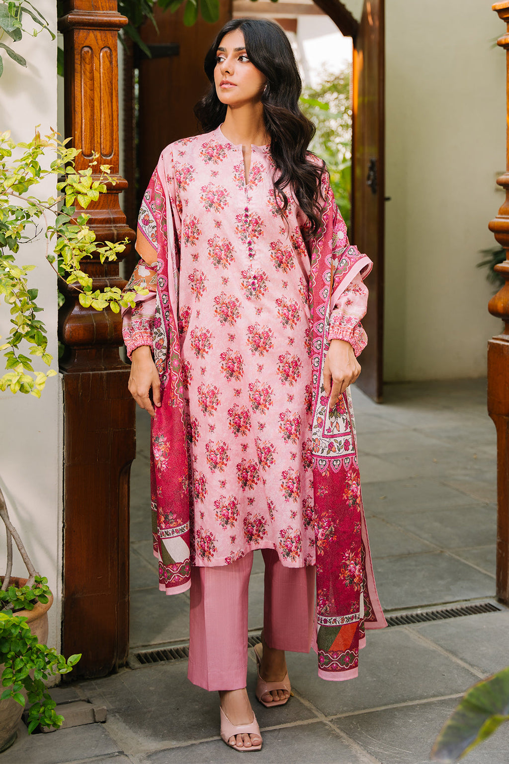 Zellbury | Unstitched 3 Piece Khaddar | Shirt Shalwar Dupatta - 0212 - Libasekhas