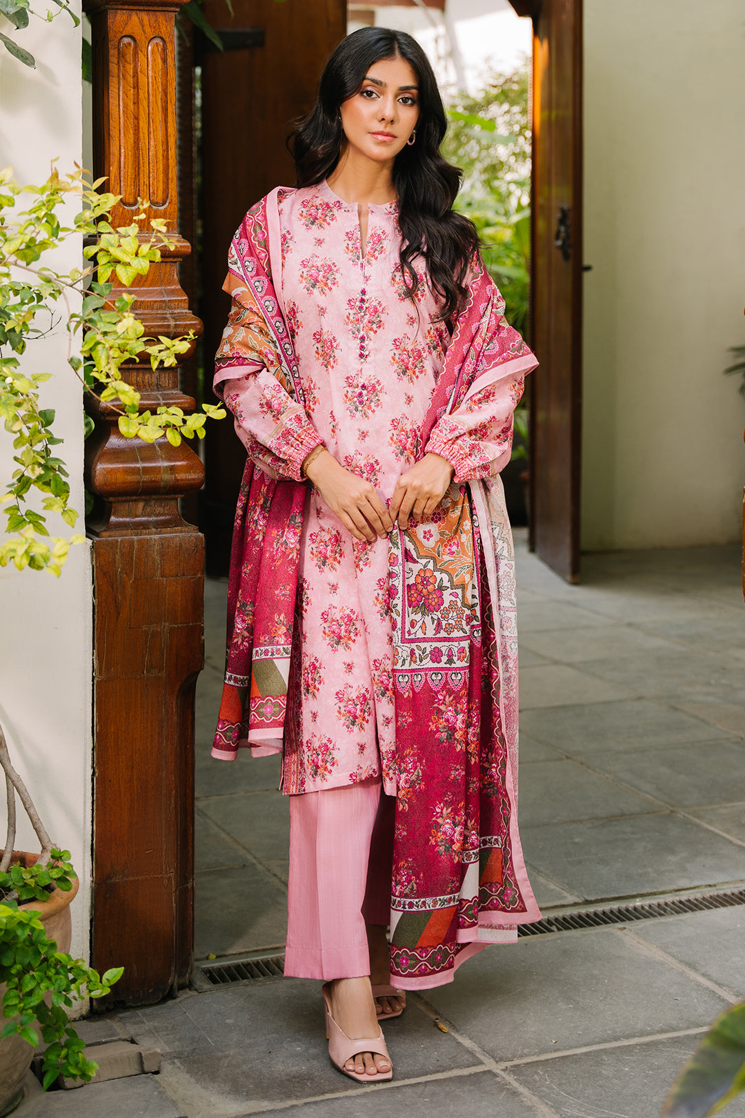 Zellbury | Unstitched 3 Piece Khaddar | Shirt Shalwar Dupatta - 0212 - Libasekhas