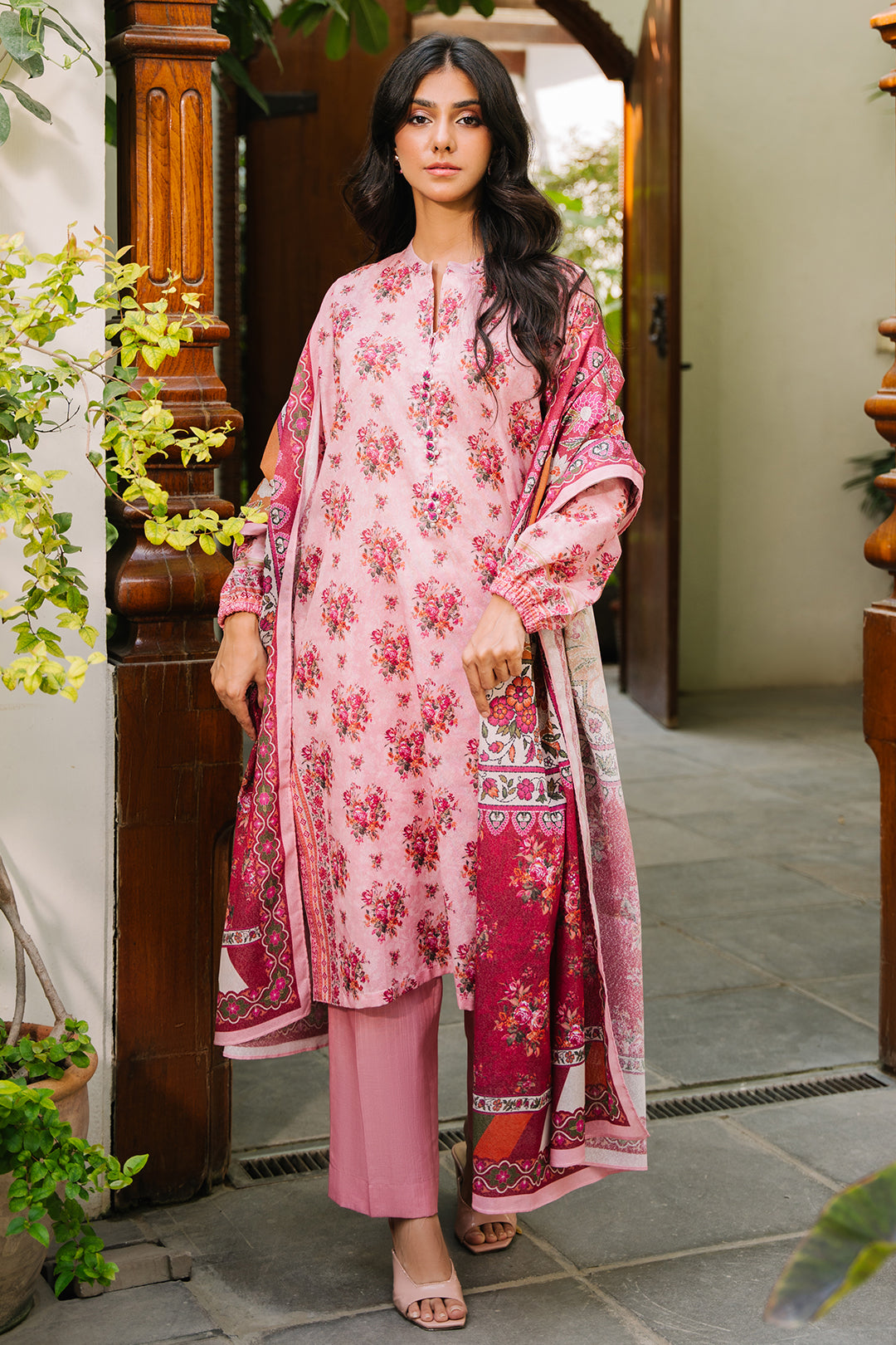 Zellbury | Unstitched 3 Piece Khaddar | Shirt Shalwar Dupatta - 0212 - Libasekhas