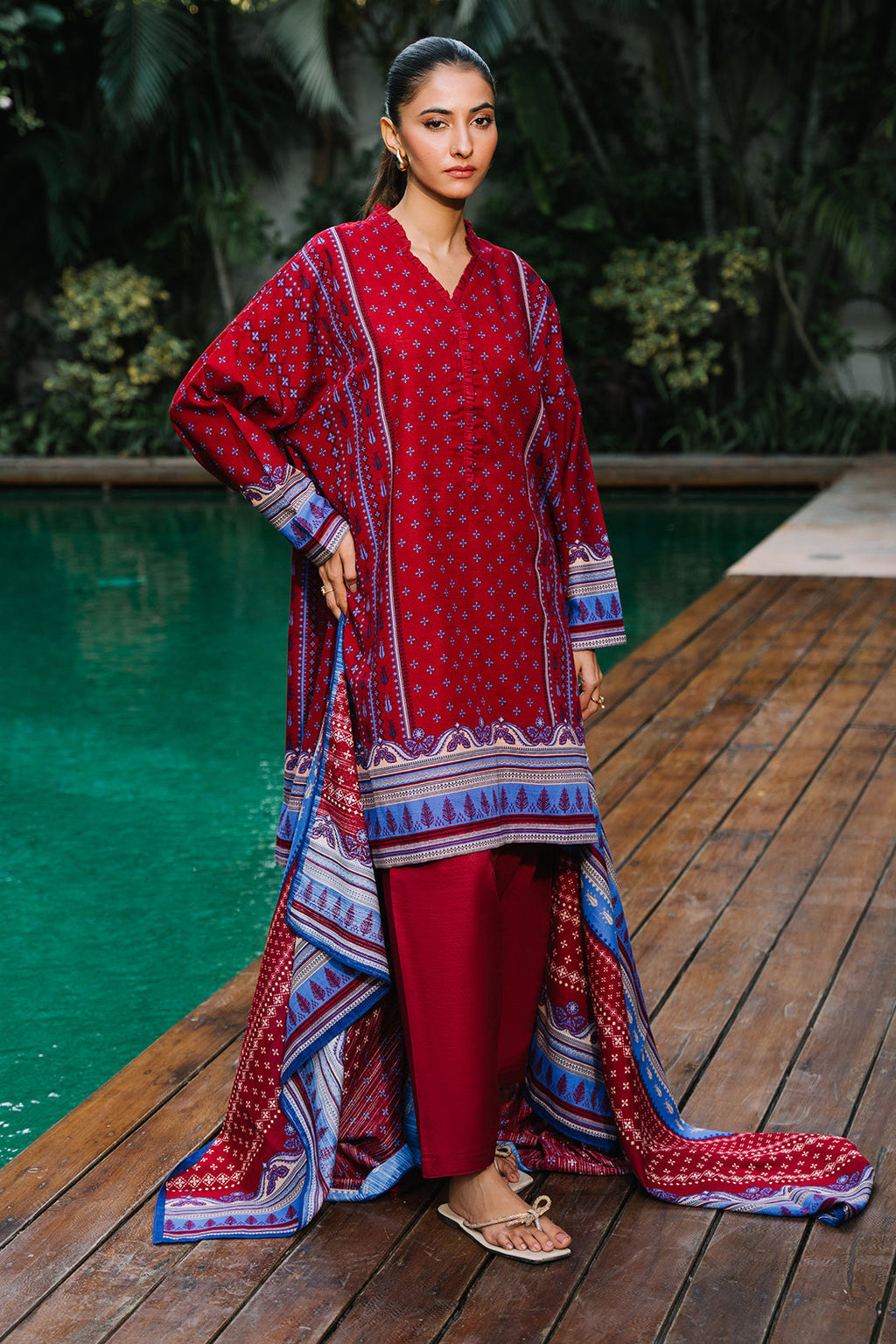 Zellbury | Unstitched 3 Piece Khaddar | Shirt Shalwar Dupatta - 0273 - Libasekhas