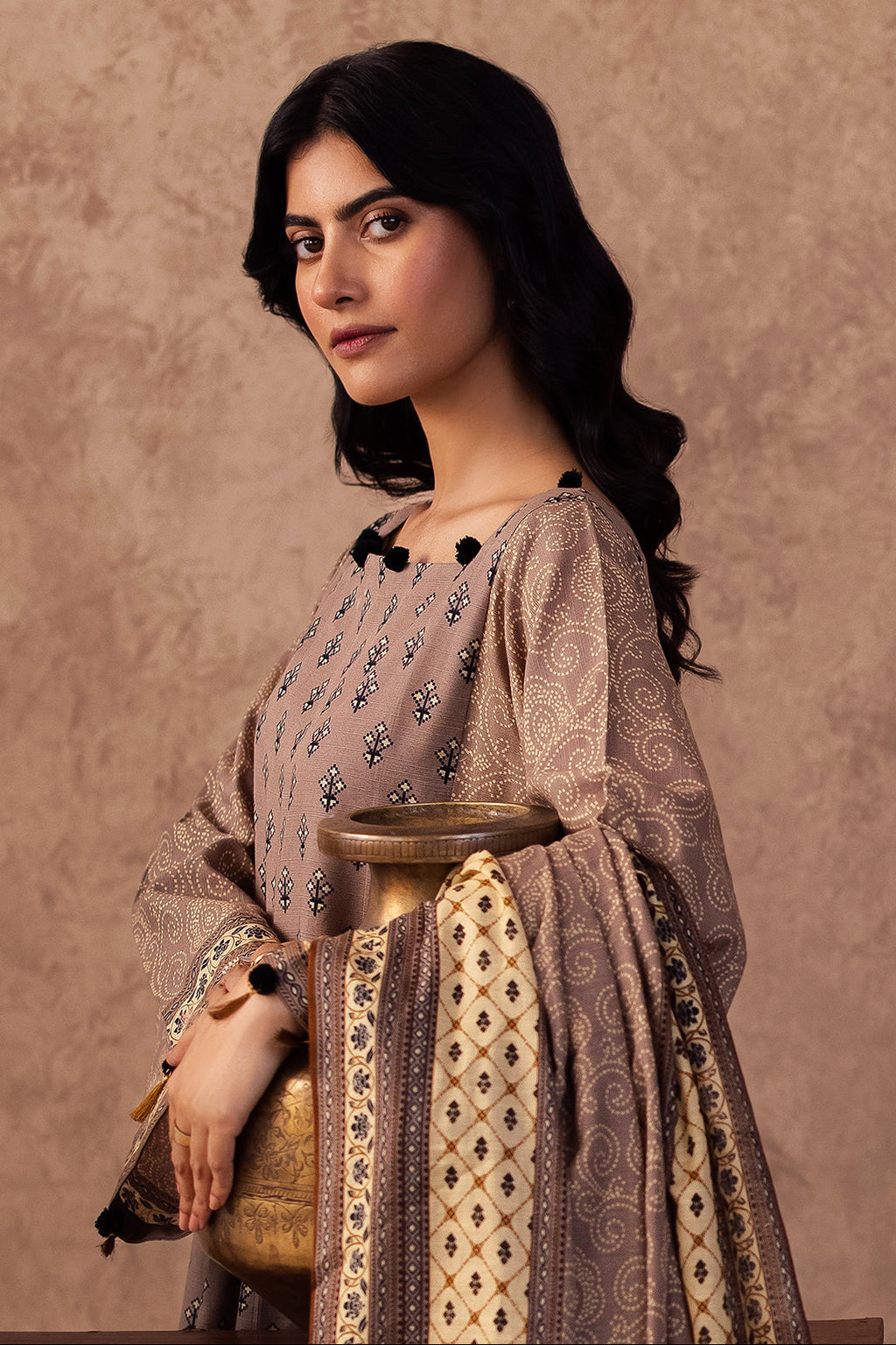 Zellbury | Unstitched 3 Piece Khaddar | Shirt Shalwar Dupatta - 0274 - Libasekhas