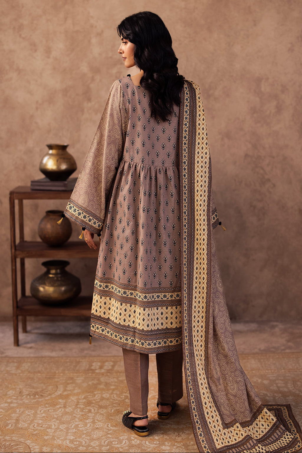 Zellbury | Unstitched 3 Piece Khaddar | Shirt Shalwar Dupatta - 0274 - Libasekhas