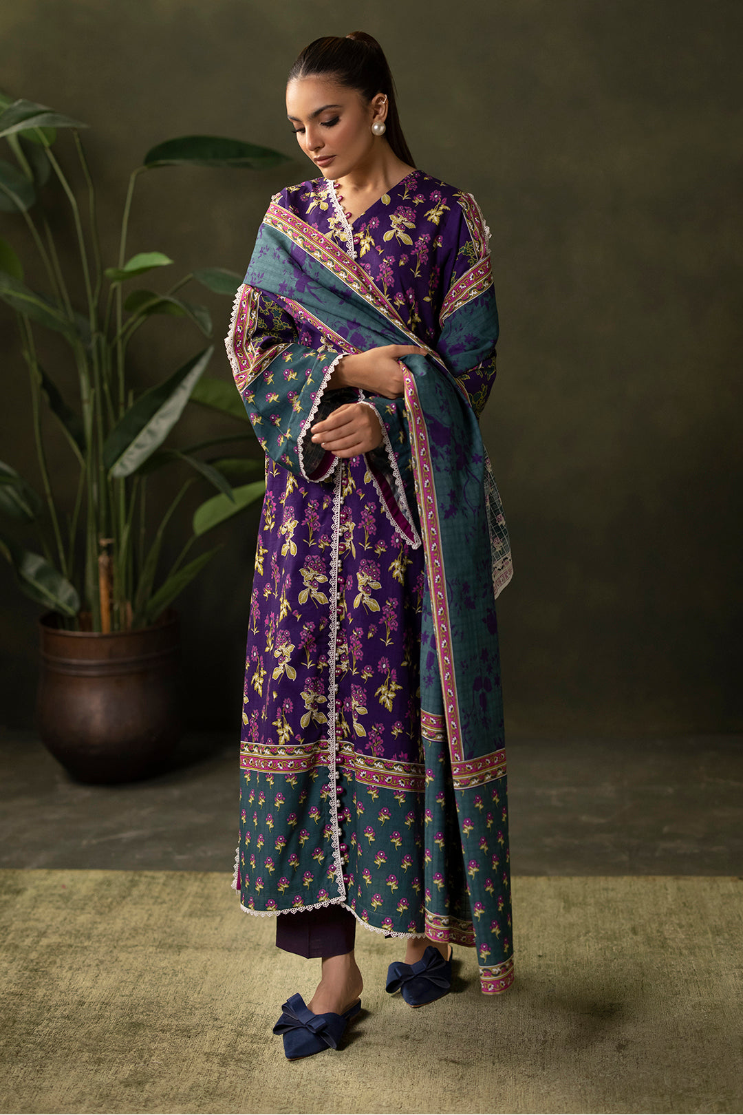Zellbury | Unstitched 3 Piece Khaddar | Shirt Shalwar Dupatta - 0279 - Libasekhas