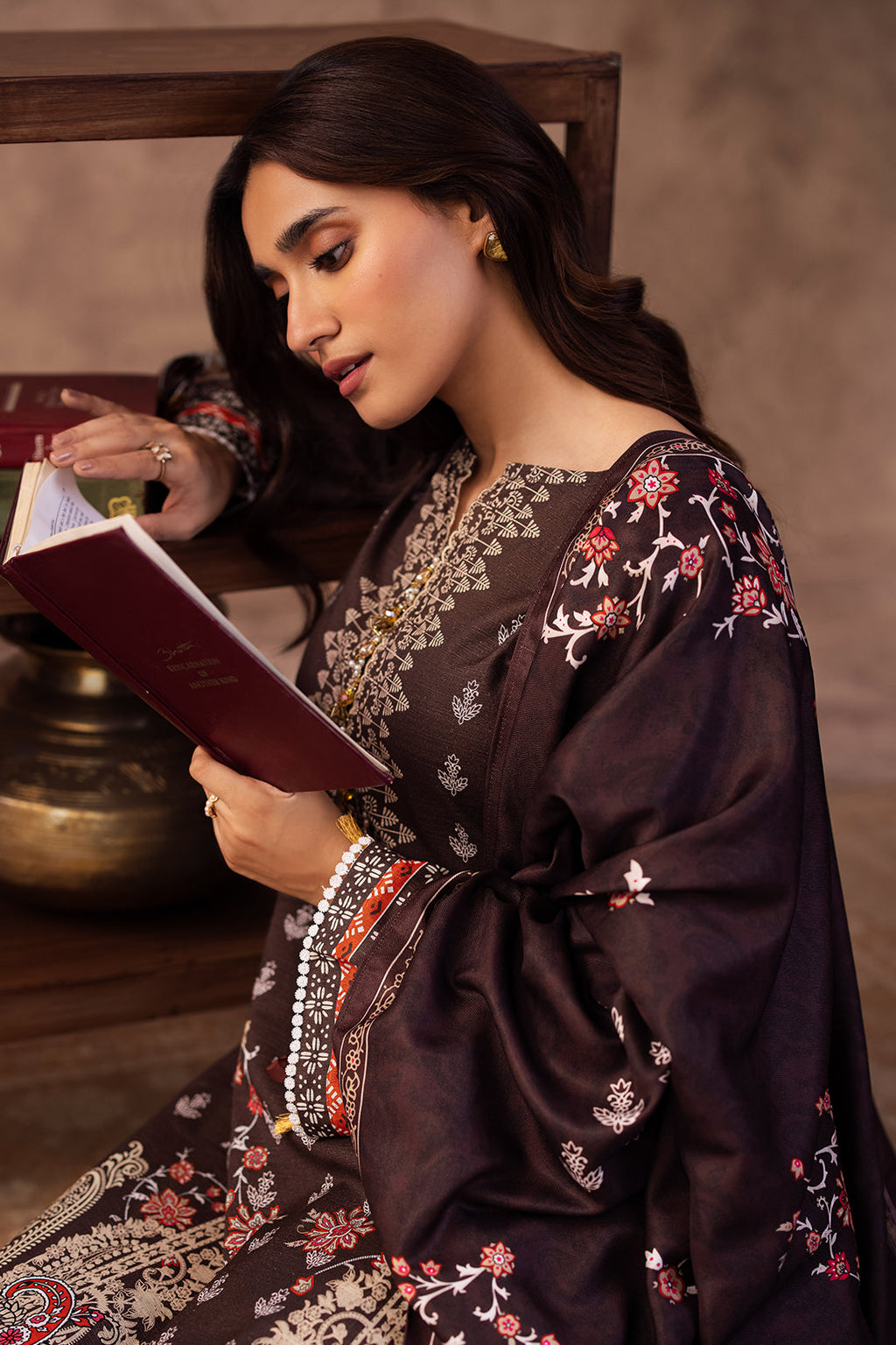 Zellbury | Unstitched 3 Piece Khaddar | Shirt Shalwar Dupatta - 0288 - Libasekhas