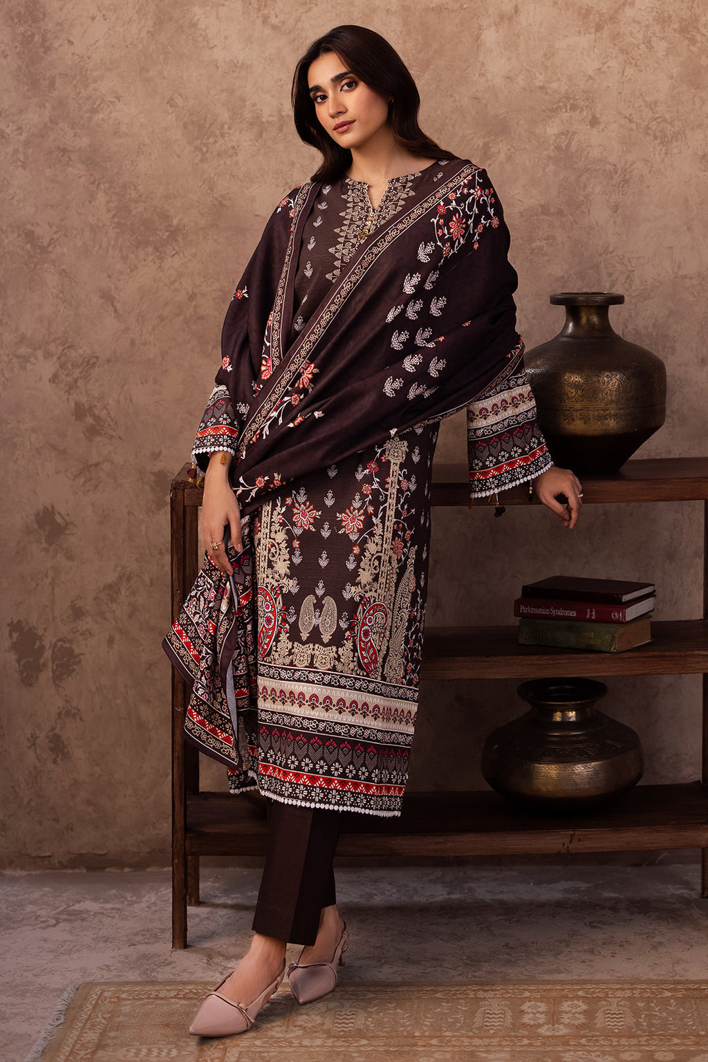 Zellbury | Unstitched 3 Piece Khaddar | Shirt Shalwar Dupatta - 0288 - Libasekhas