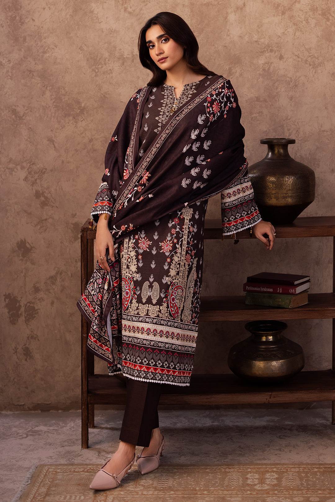 Zellbury | Unstitched 3 Piece Khaddar | Shirt Shalwar Dupatta - 0288 - Libasekhas