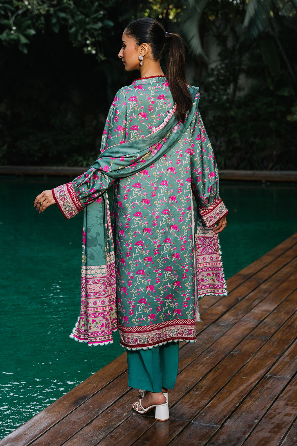 Zellbury | Unstitched 3 Piece Viscose | Shirt Shalwar Dupatta - 0296 - Libasekhas