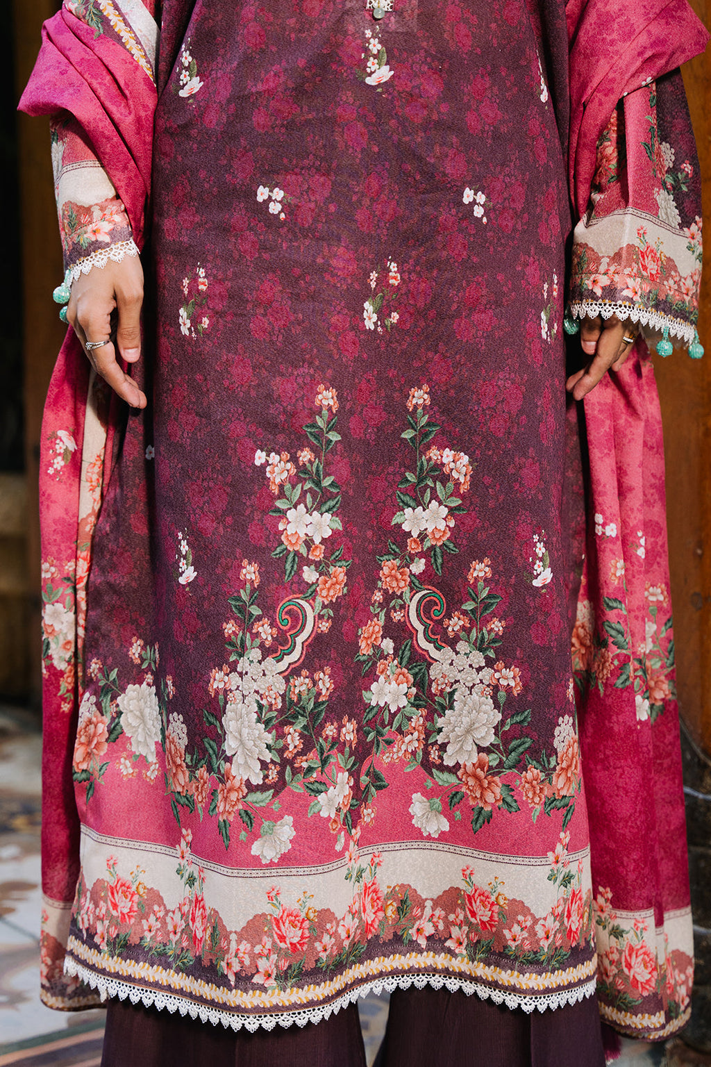 Zellbury | Unstitched 3 Piece Karandi | Shirt Shalwar Dupatta - 0301 - Libasekhas