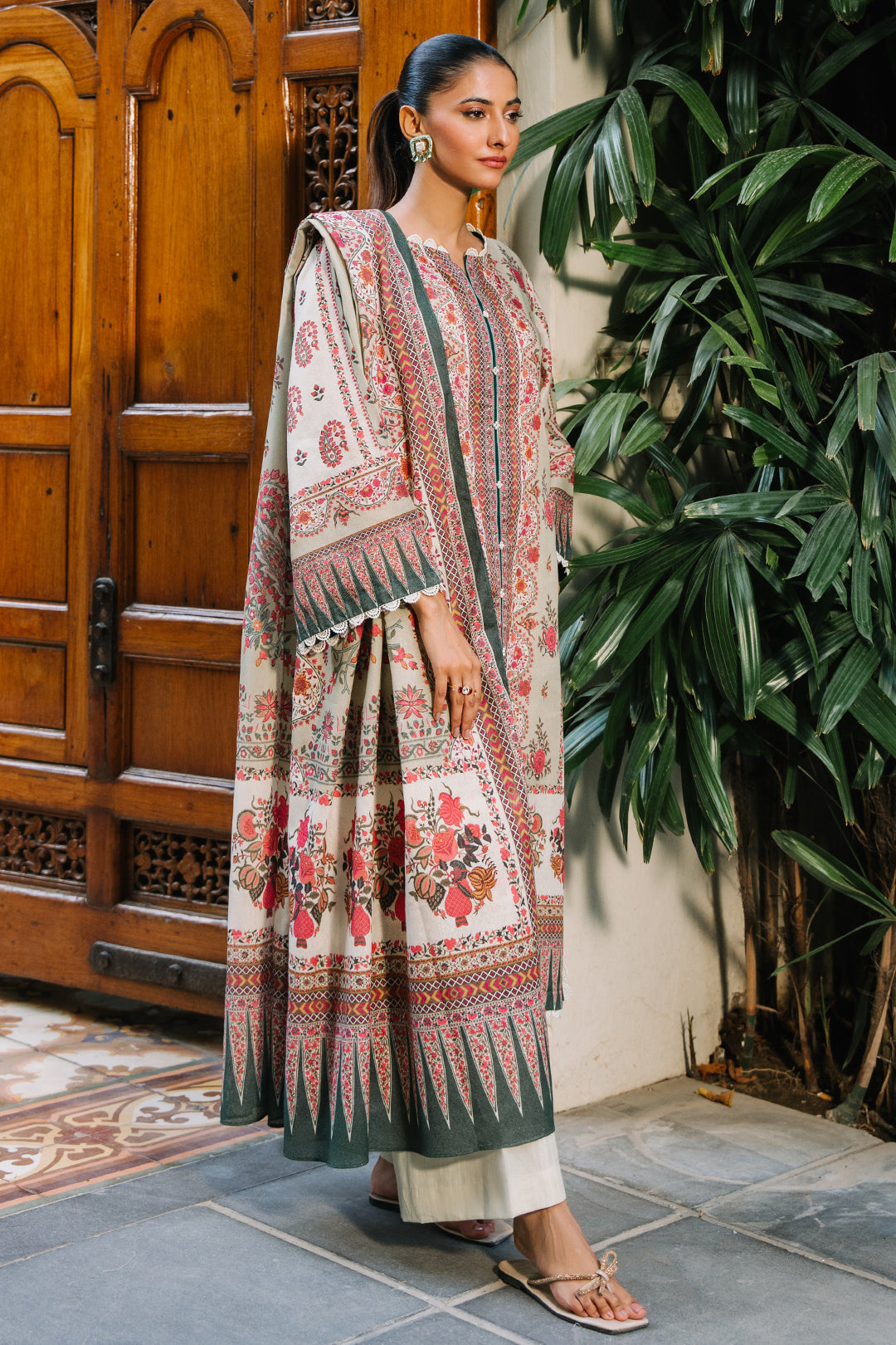 Zellbury | Unstitched 3 Piece Karandi | Shirt Shalwar Dupatta - 0302 - Libasekhas