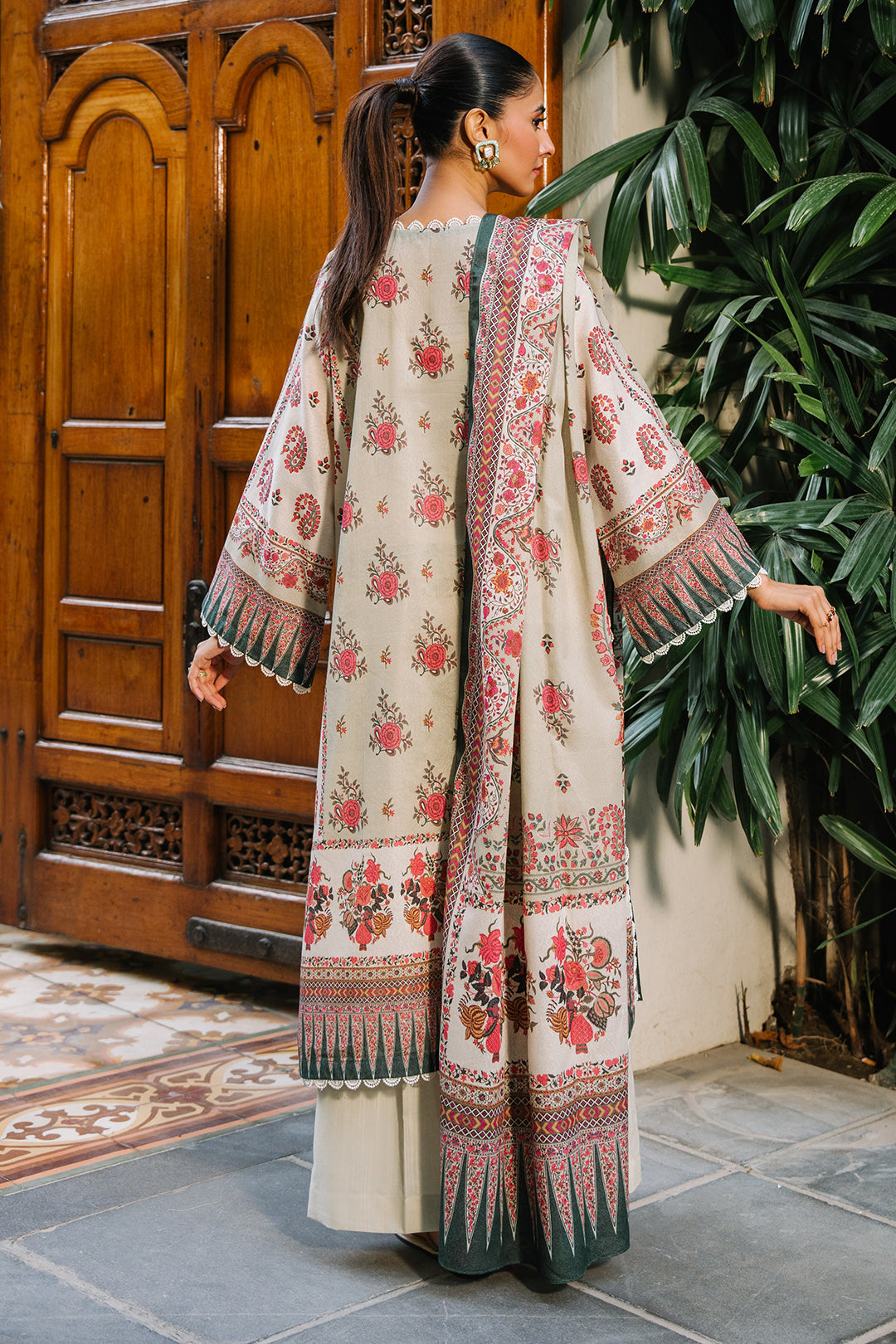 Zellbury | Unstitched 3 Piece Karandi | Shirt Shalwar Dupatta - 0302 - Libasekhas