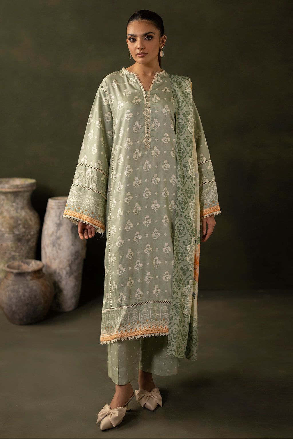 Zellbury | Unstitched 3 Piece Viscose | Shirt Shalwar Dupatta - 0306 - Libasekhas
